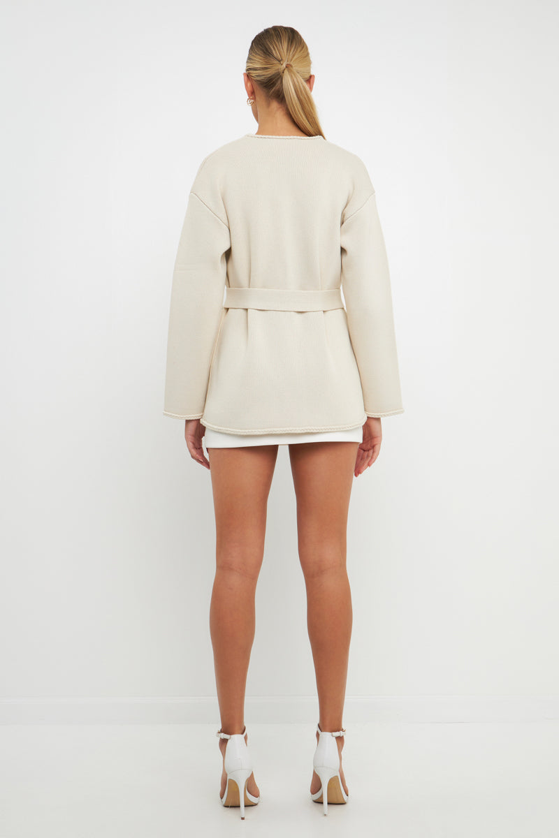 ENDLESS ROSE - Belted Cardigan - SWEATERS & KNITS available at Objectrare