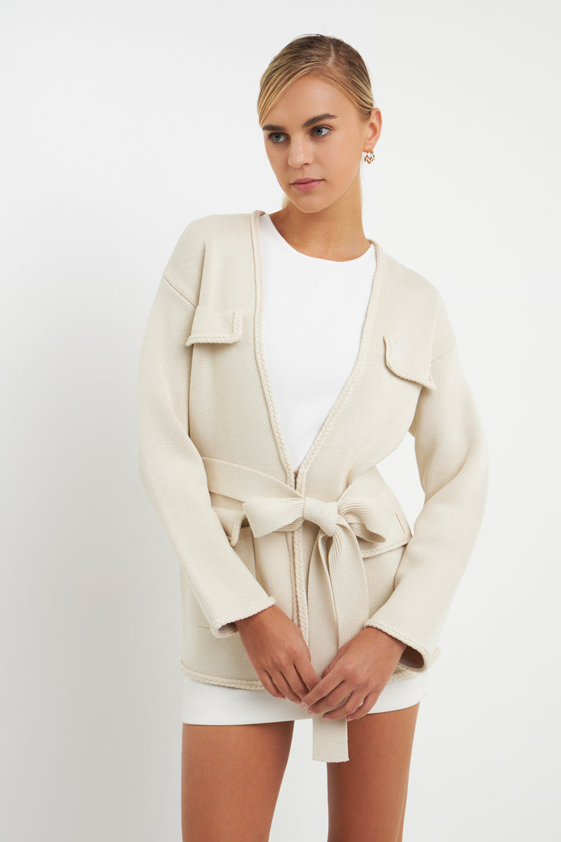 ENDLESS ROSE - Belted Cardigan - SWEATERS & KNITS available at Objectrare