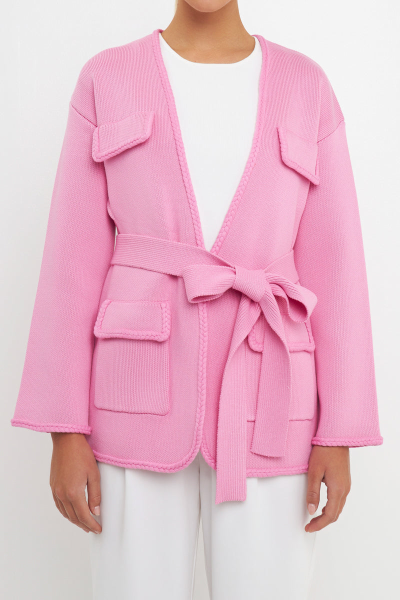 ENDLESS ROSE - Belted Cardigan - SWEATERS & KNITS available at Objectrare
