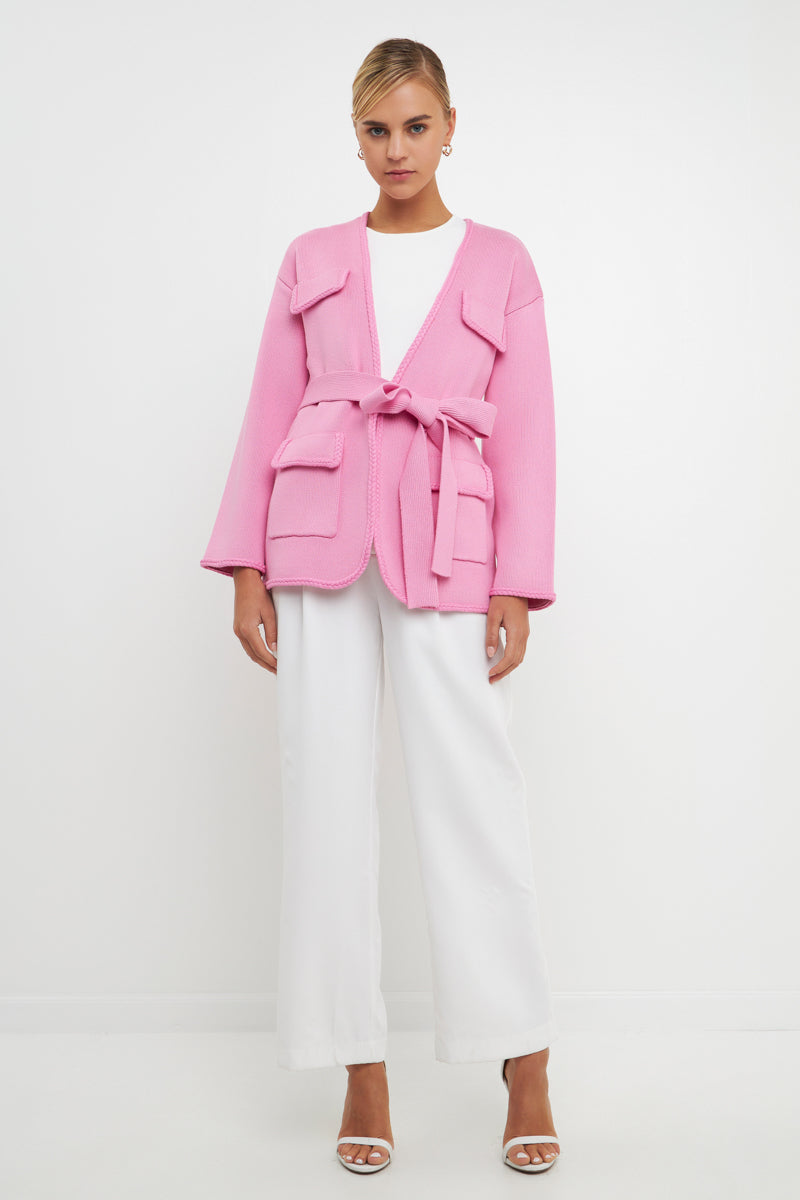 ENDLESS ROSE - Belted Cardigan - SWEATERS & KNITS available at Objectrare