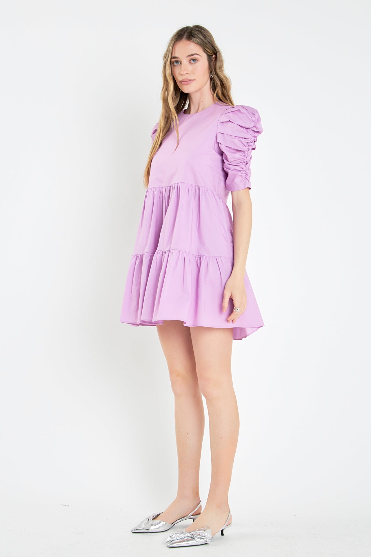 ENGLISH FACTORY - Tiered Puff Sleeve Mini Dress - DRESSES available at Objectrare