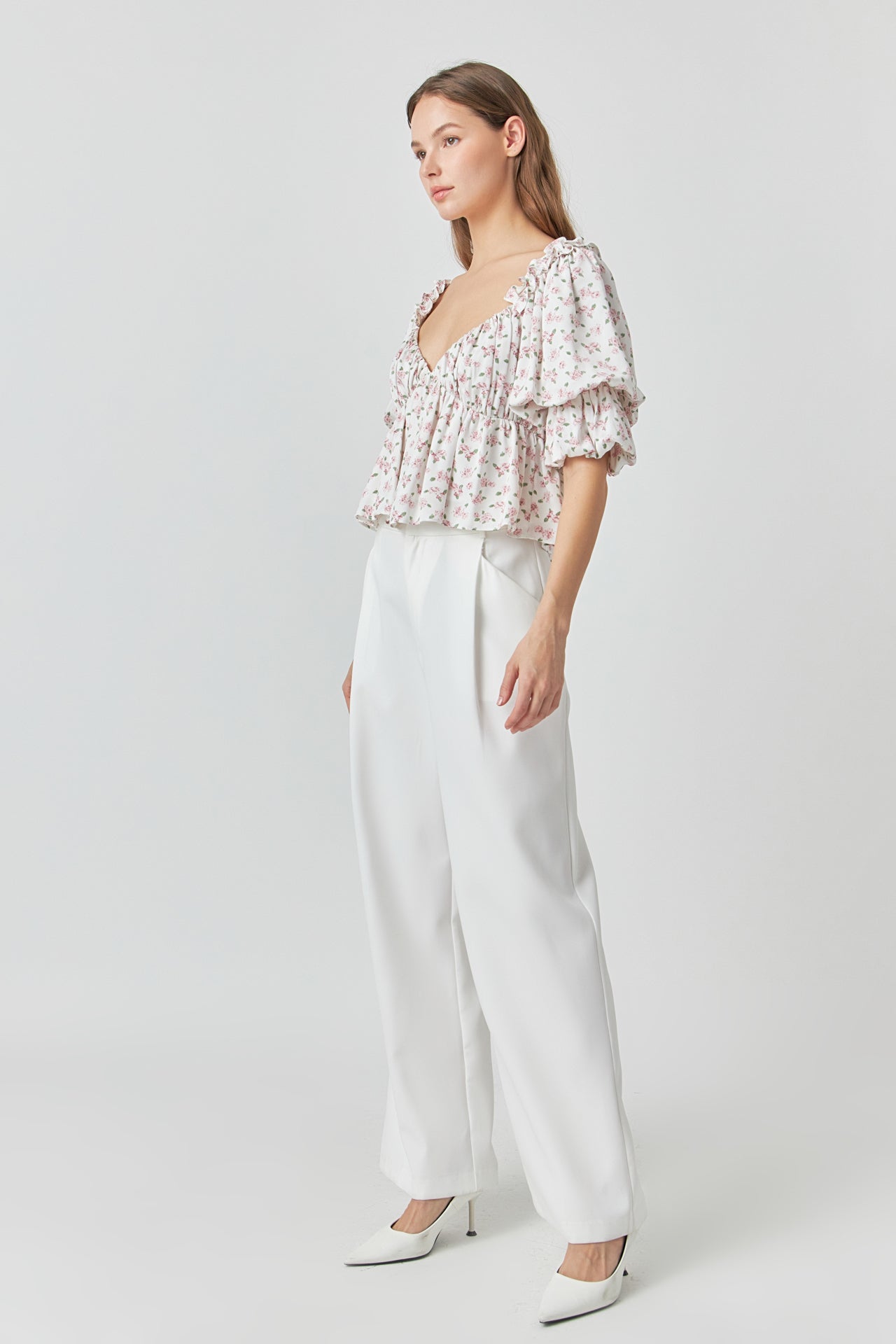 ENDLESS ROSE - Floral Print Satin Top - TOPS available at Objectrare
