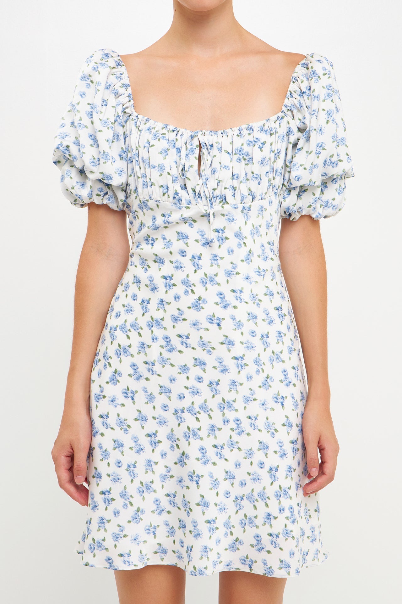 FREE THE ROSES - Floral Print Satin Mini Dress - DRESSES available at Objectrare