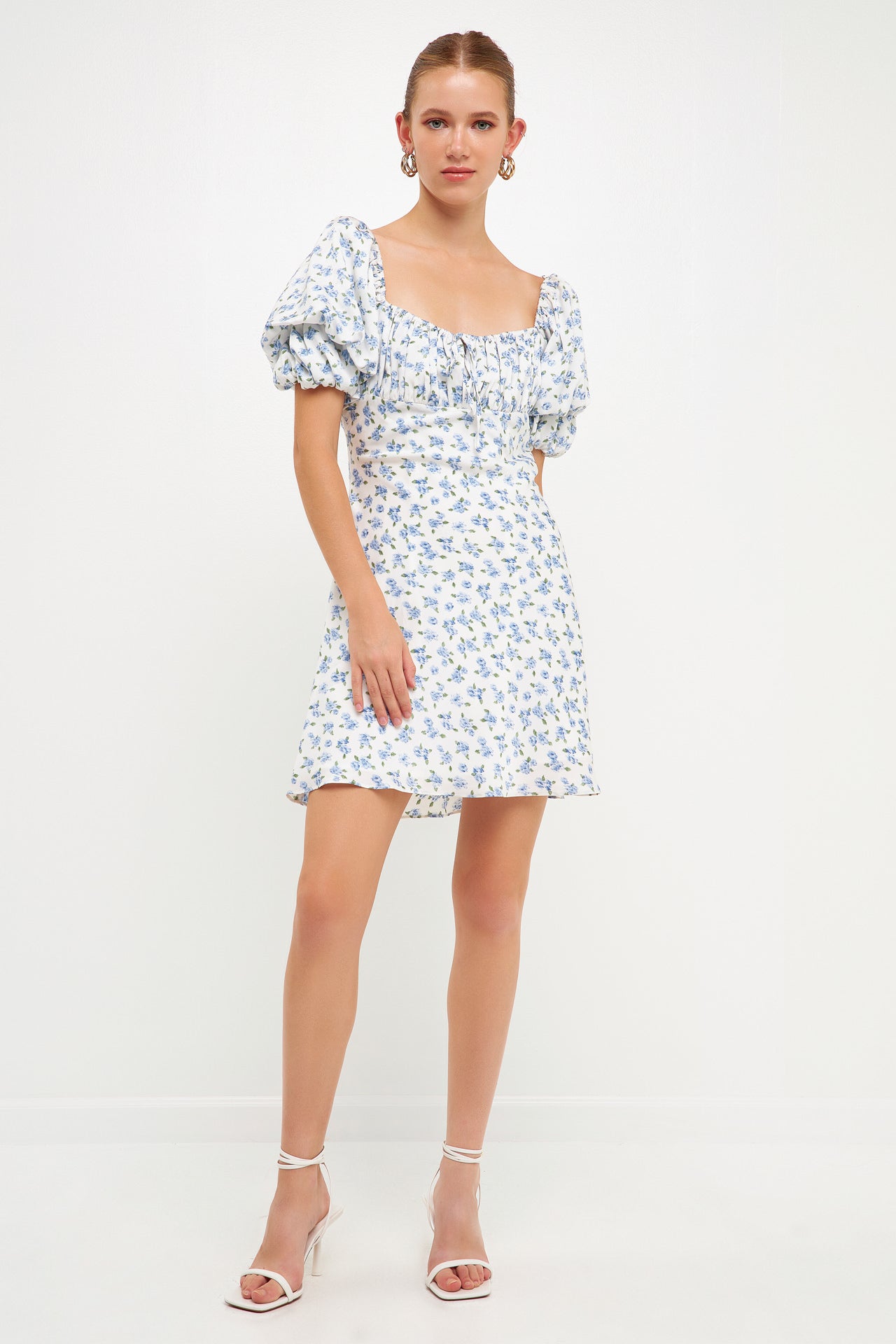 FREE THE ROSES - Floral Print Satin Mini Dress - DRESSES available at Objectrare