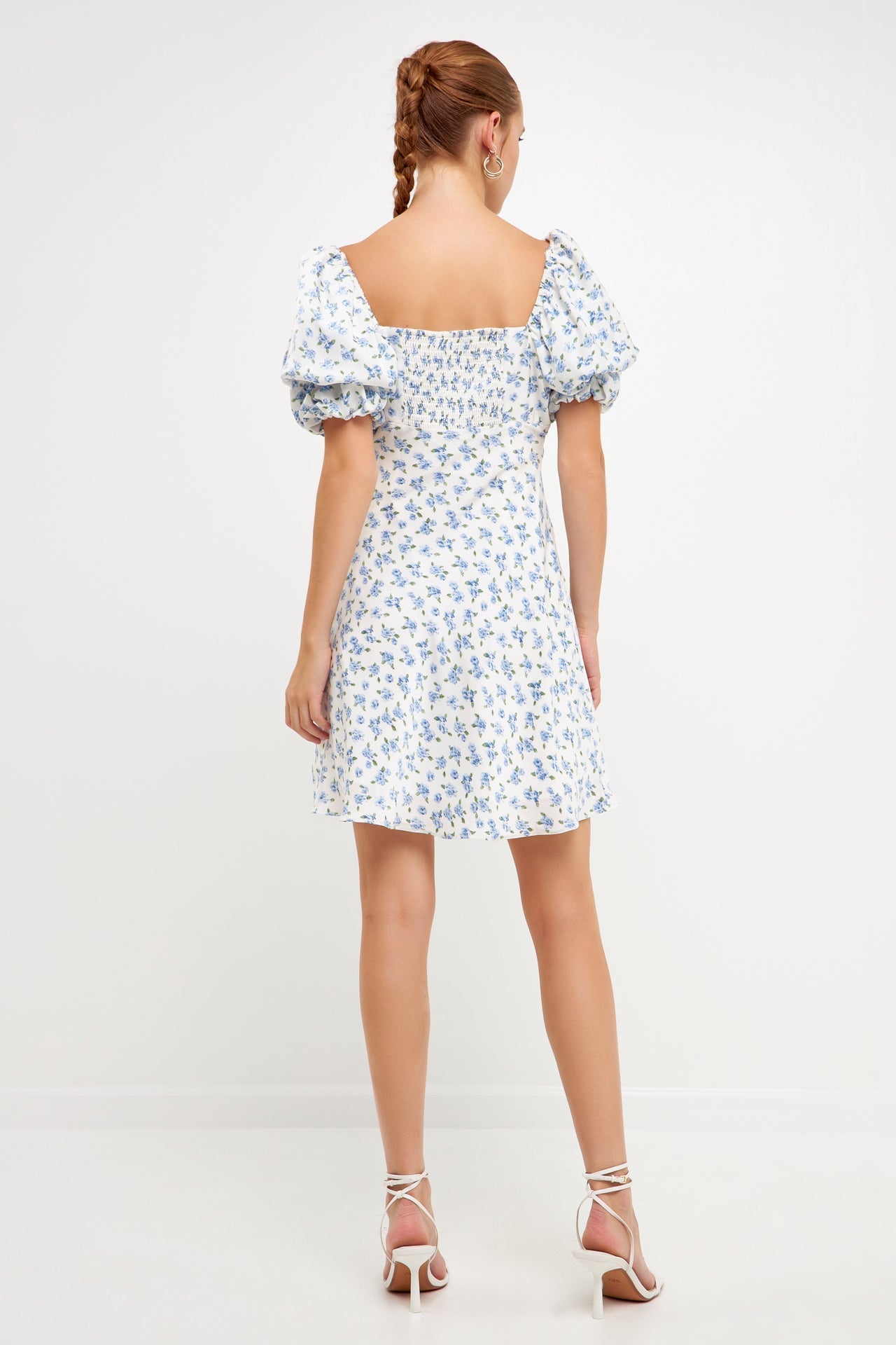 FREE THE ROSES - Floral Print Satin Mini Dress - DRESSES available at Objectrare