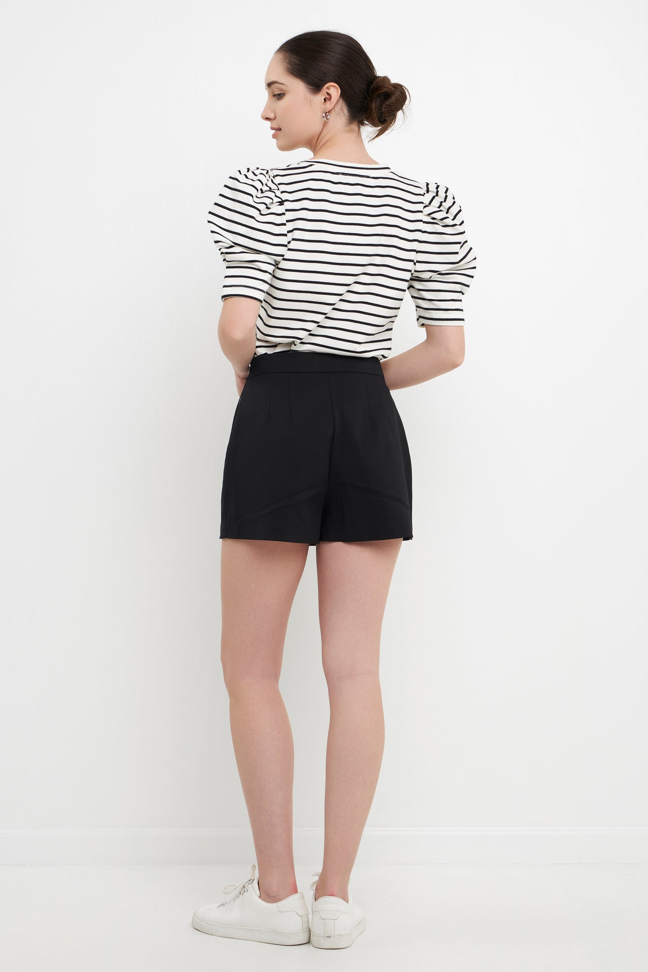 ENGLISH FACTORY - Stripe Pleated Puff Sleeve Top - TOPS available at Objectrare