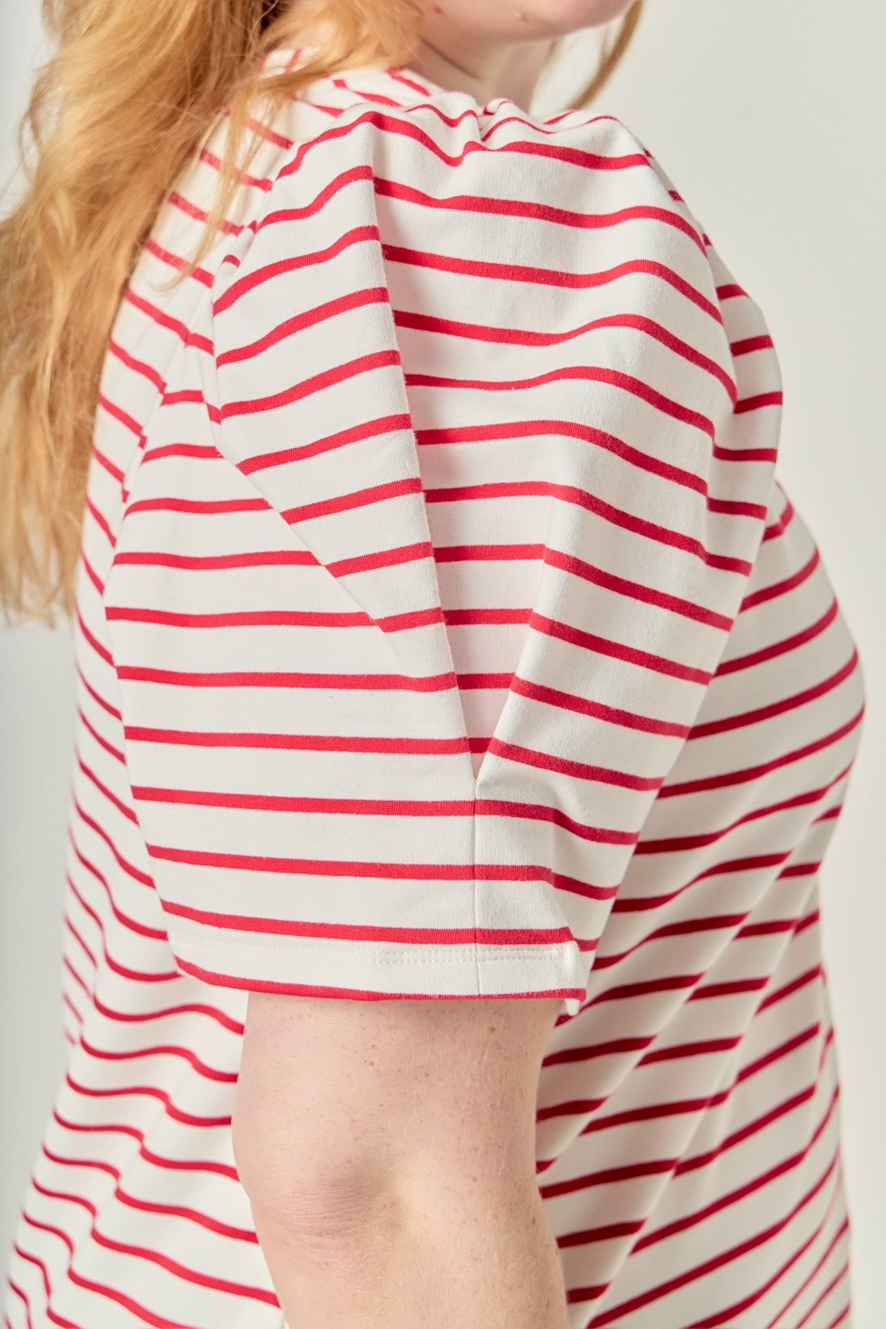 Plus Size Stripe Women Knit Shirt