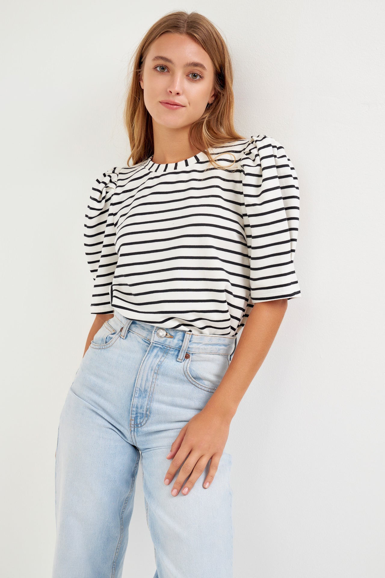 ENGLISH FACTORY - Stripe Women Knit Shirt - TOPS available at Objectrare