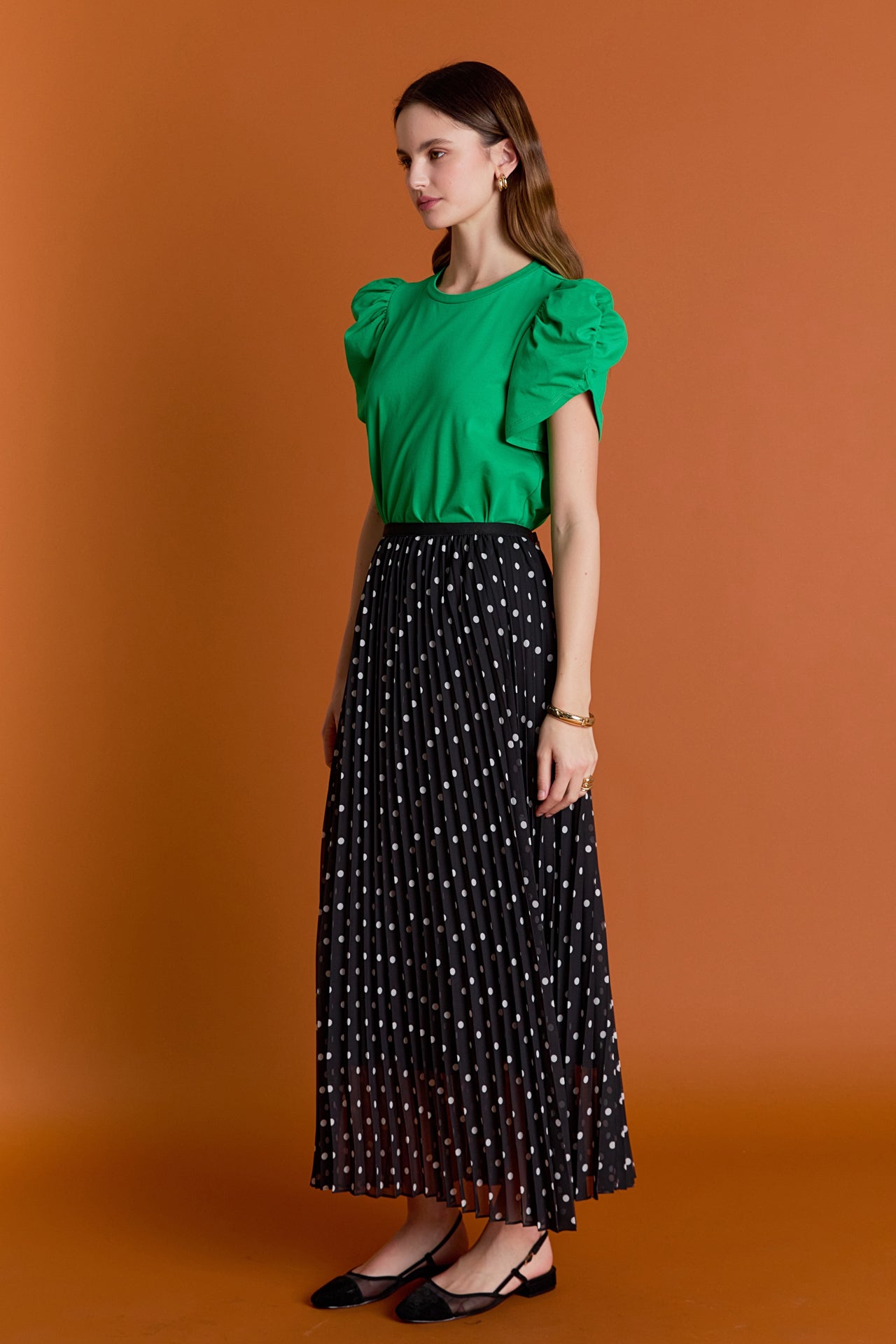 ENGLISH FACTORY - Ruched Sleeve T-Shirt - TOPS available at Objectrare