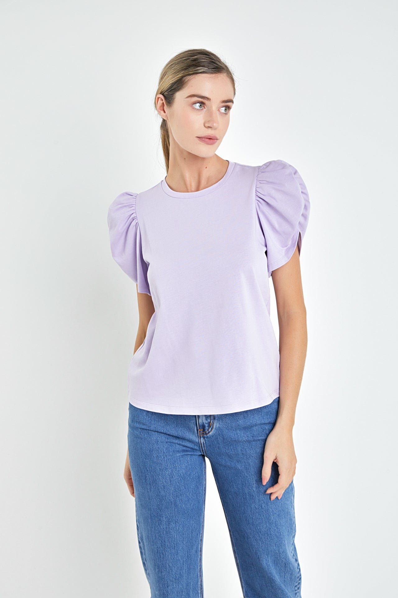 Ruched Sleeve T-Shirt