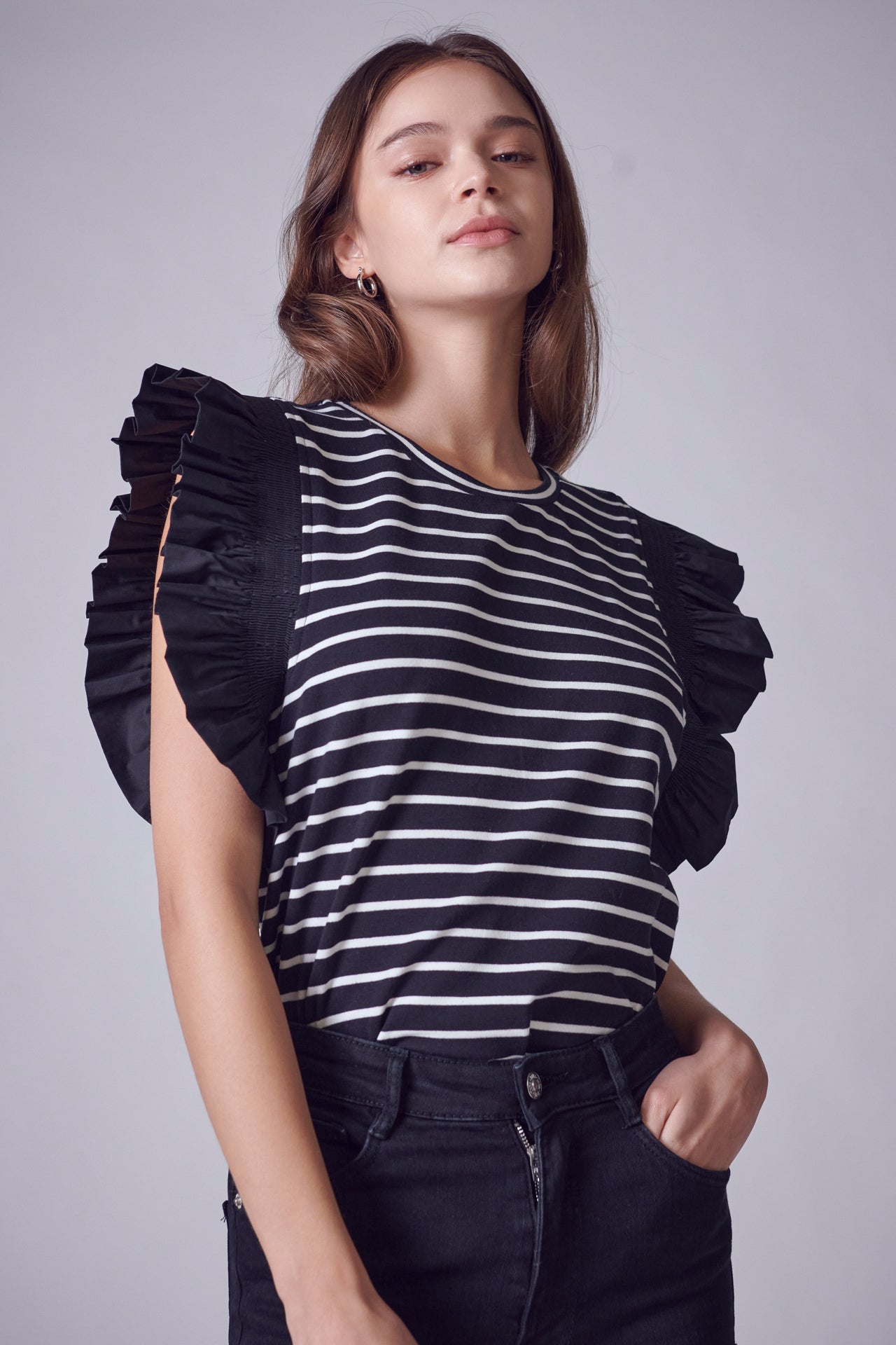 ENGLISH FACTORY - Ruffle Cap Sleeve Top - TOPS available at Objectrare