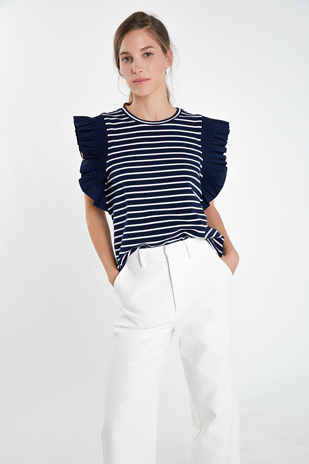 ENGLISH FACTORY - Ruffle Cap Sleeve Top - TOPS available at Objectrare