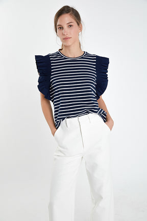 ENGLISH FACTORY - Ruffle Cap Sleeve Top - TOPS available at Objectrare