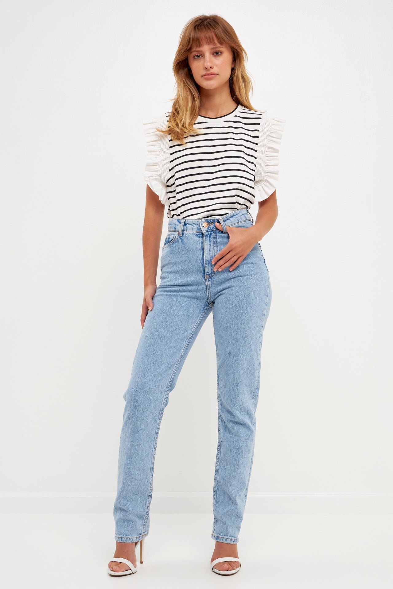 ENGLISH FACTORY - Ruffle Cap Sleeve Top - TOPS available at Objectrare