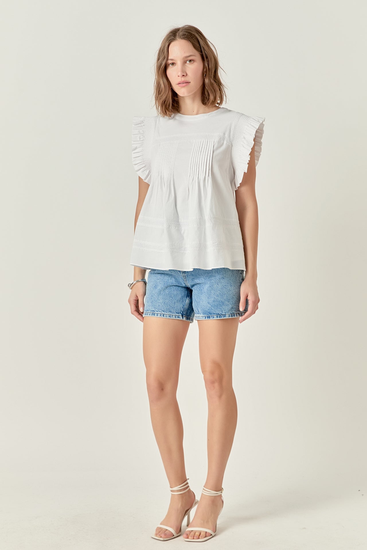 ENGLISH FACTORY - Trim Detail Ruffled Top - TOPS available at Objectrare
