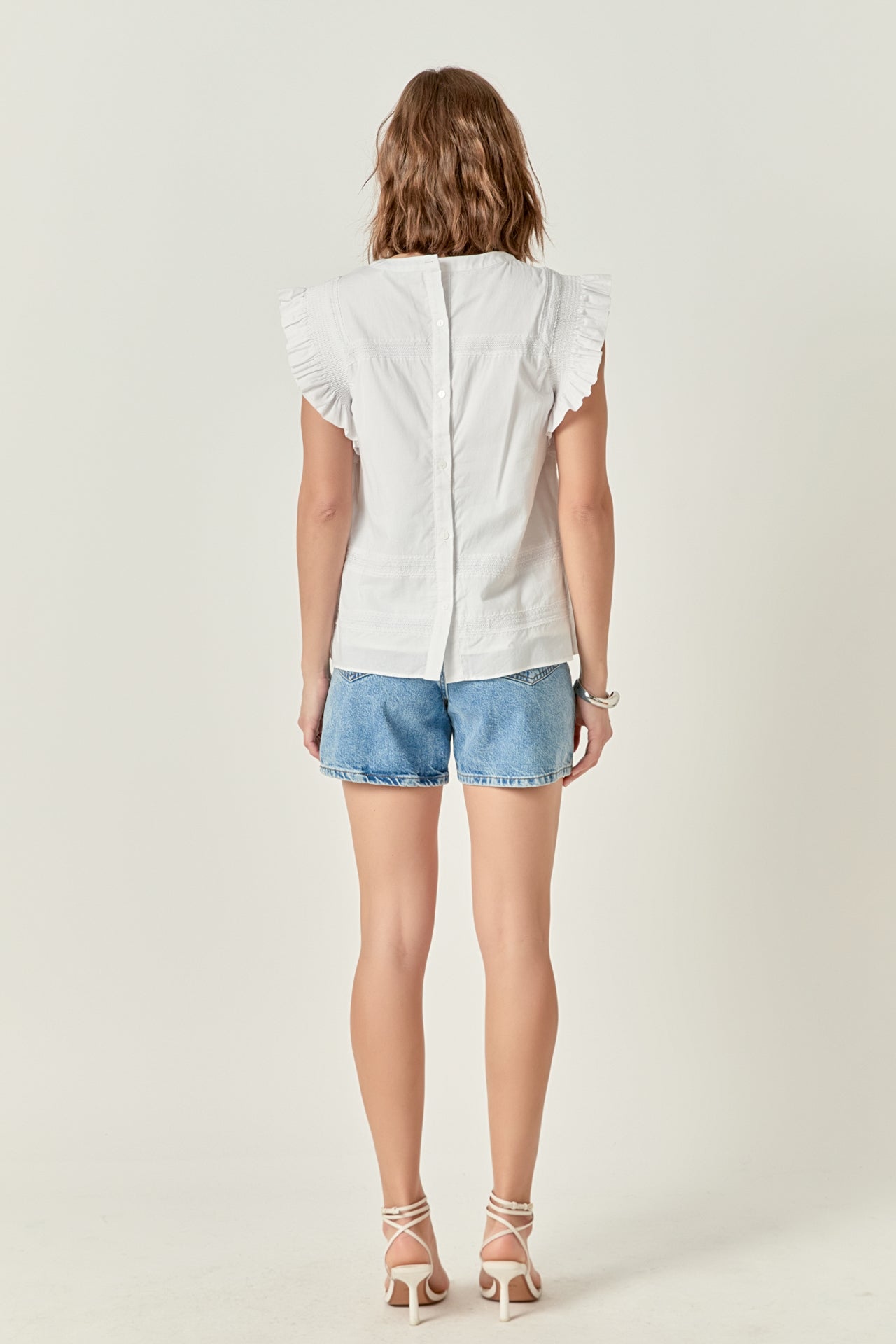 ENGLISH FACTORY - Trim Detail Ruffled Top - TOPS available at Objectrare