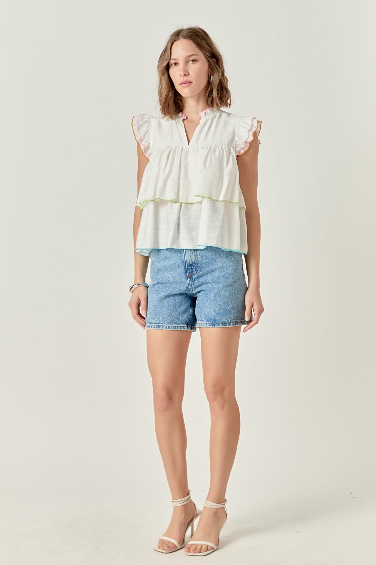 ENGLISH FACTORY - Colorblock Edge Tiered Top - TOPS available at Objectrare
