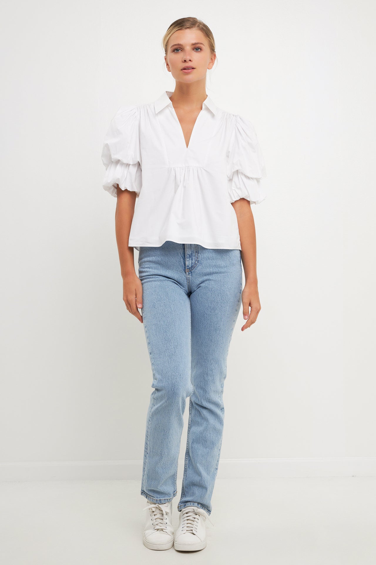 ENGLISH FACTORY - 2 Layers Puff Sleeve Top - TOPS available at Objectrare