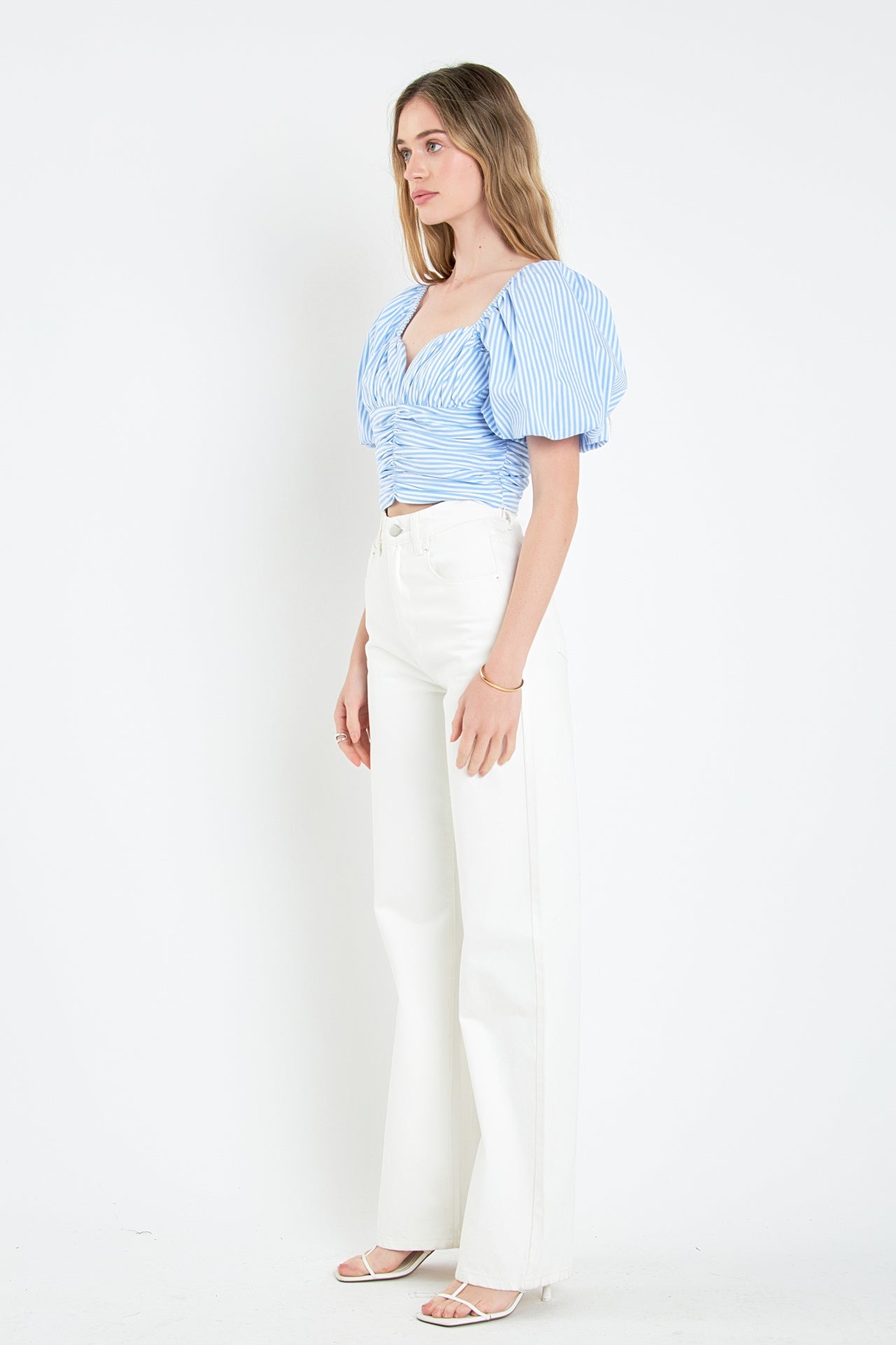 ENGLISH FACTORY - Stripe Shirred Detail Top - TOPS available at Objectrare