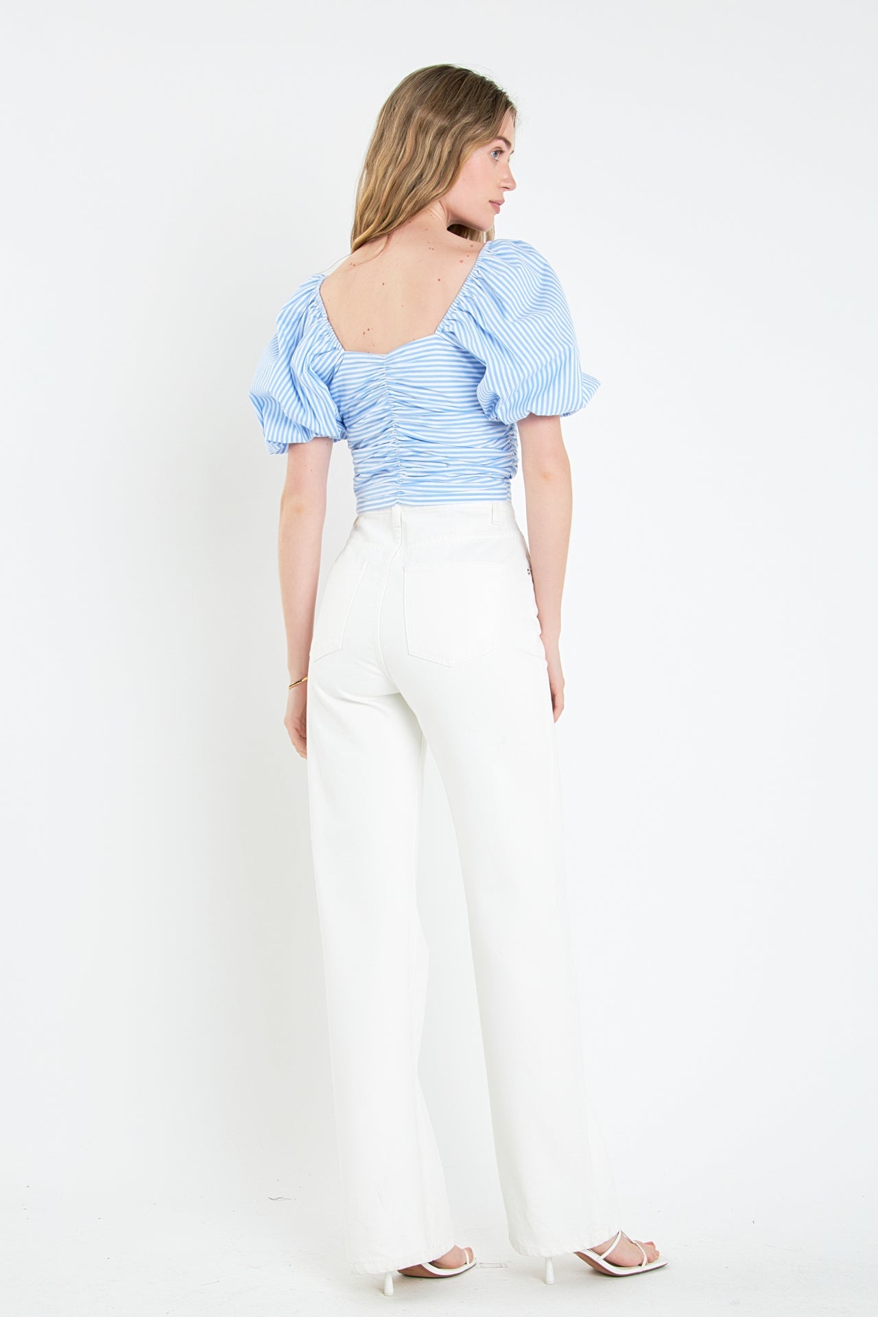 ENGLISH FACTORY - Stripe Shirred Detail Top - TOPS available at Objectrare