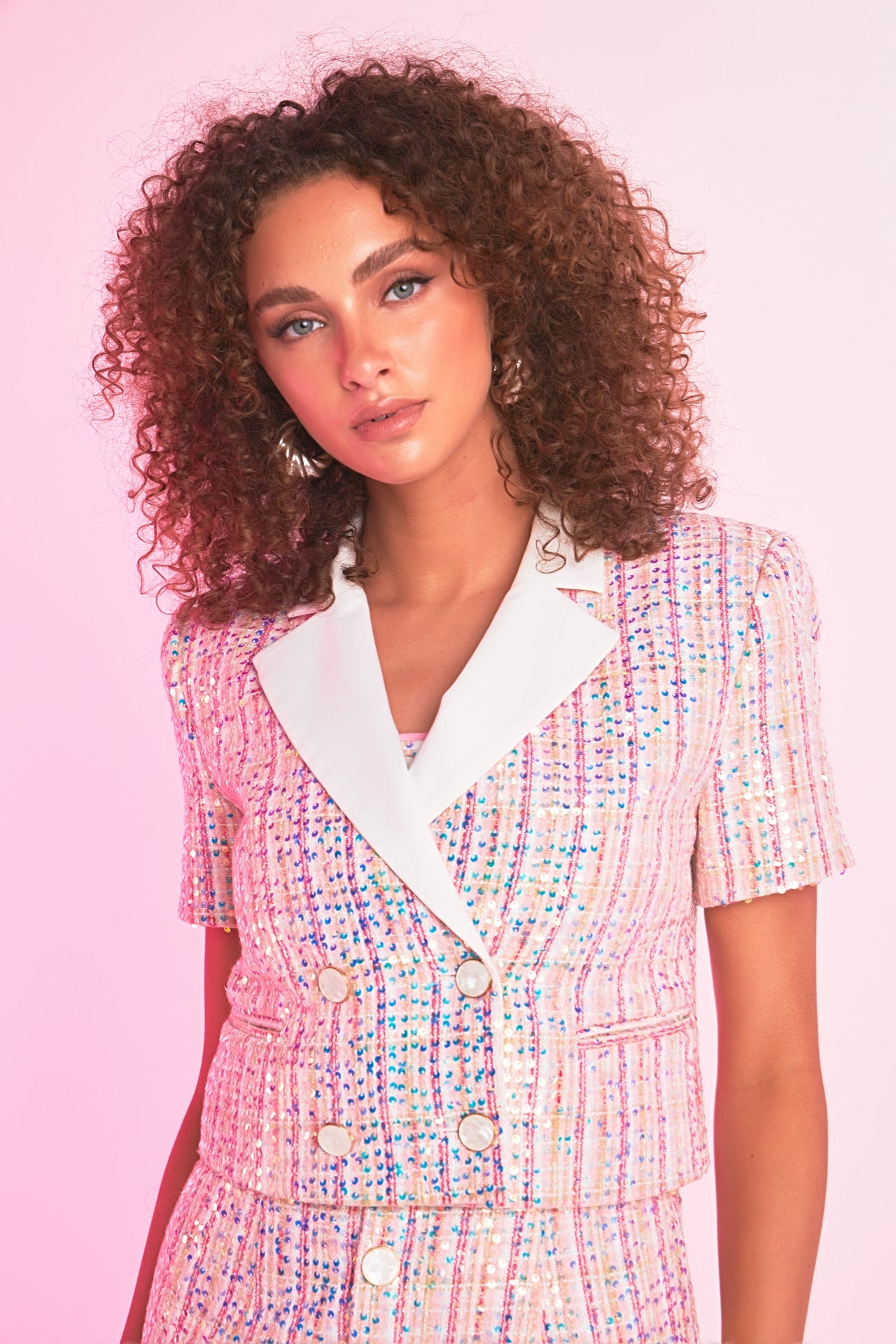 ENDLESS ROSE - Cropped Short-Sleeve Blazer - BLAZERS available at Objectrare