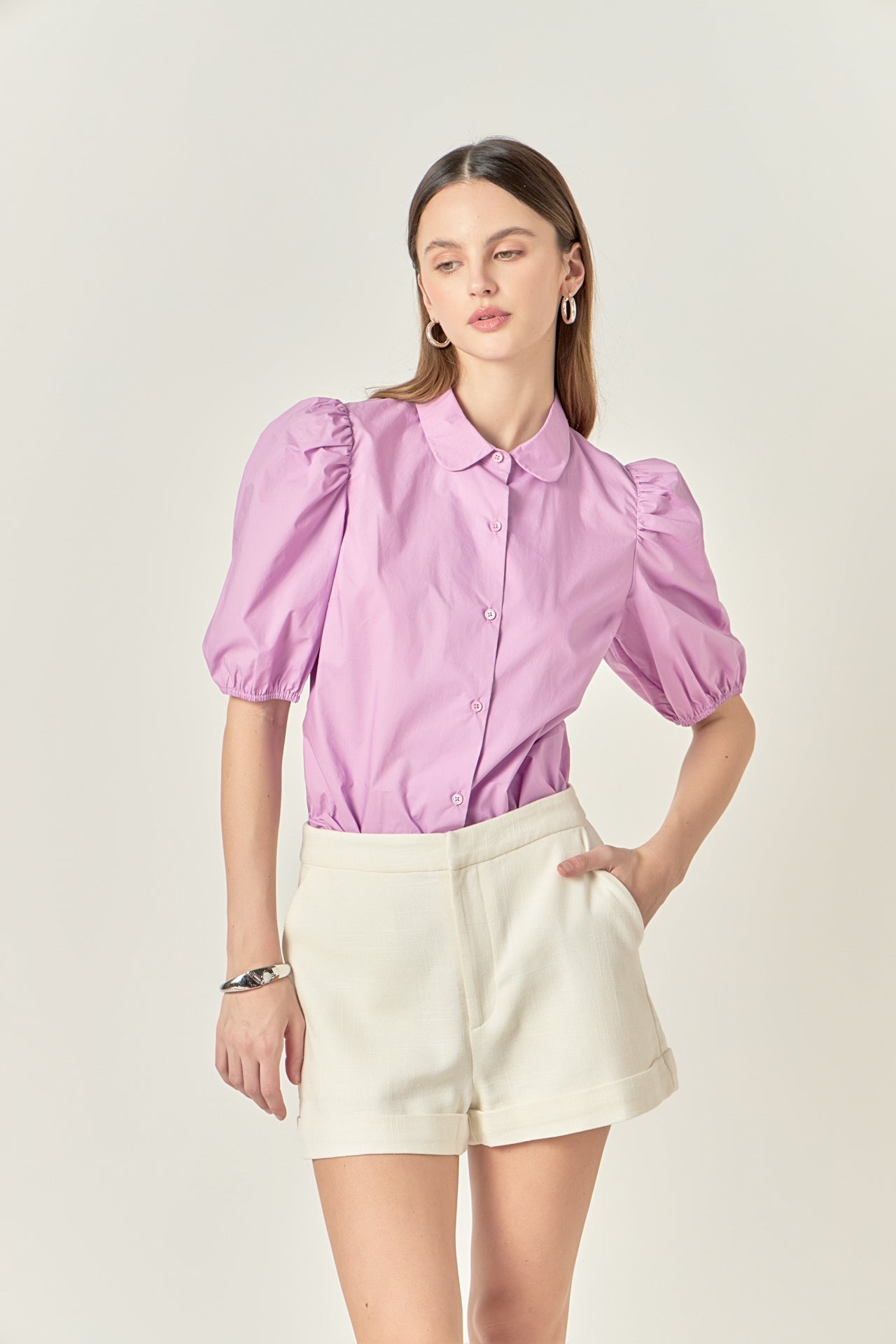 ENGLISH FACTORY - Peter Pan Collar Shirt - TOPS available at Objectrare