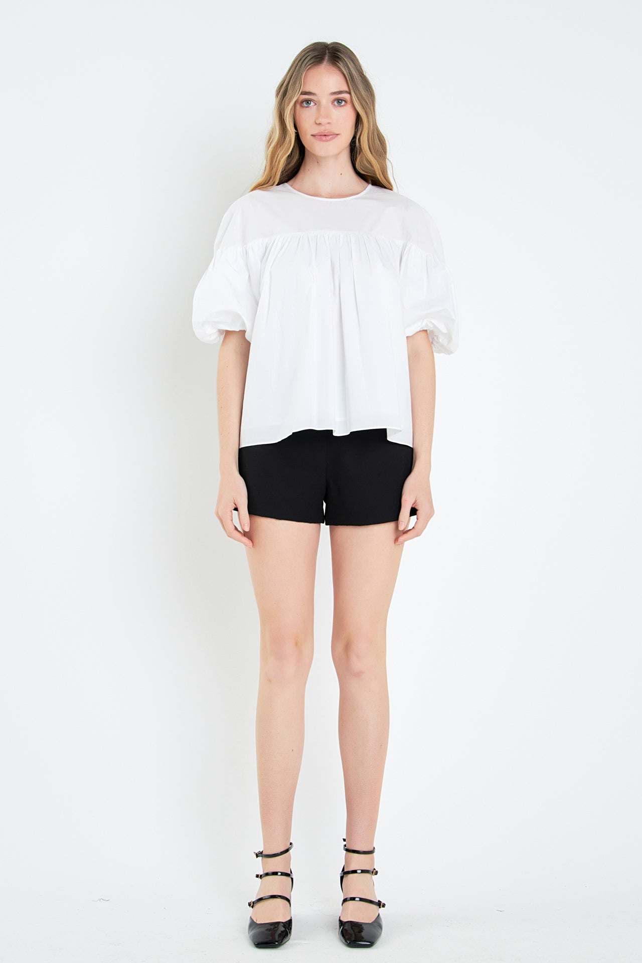 ENGLISH FACTORY - Dropped Shoulder Puff Sleeve Top - TOPS available at Objectrare