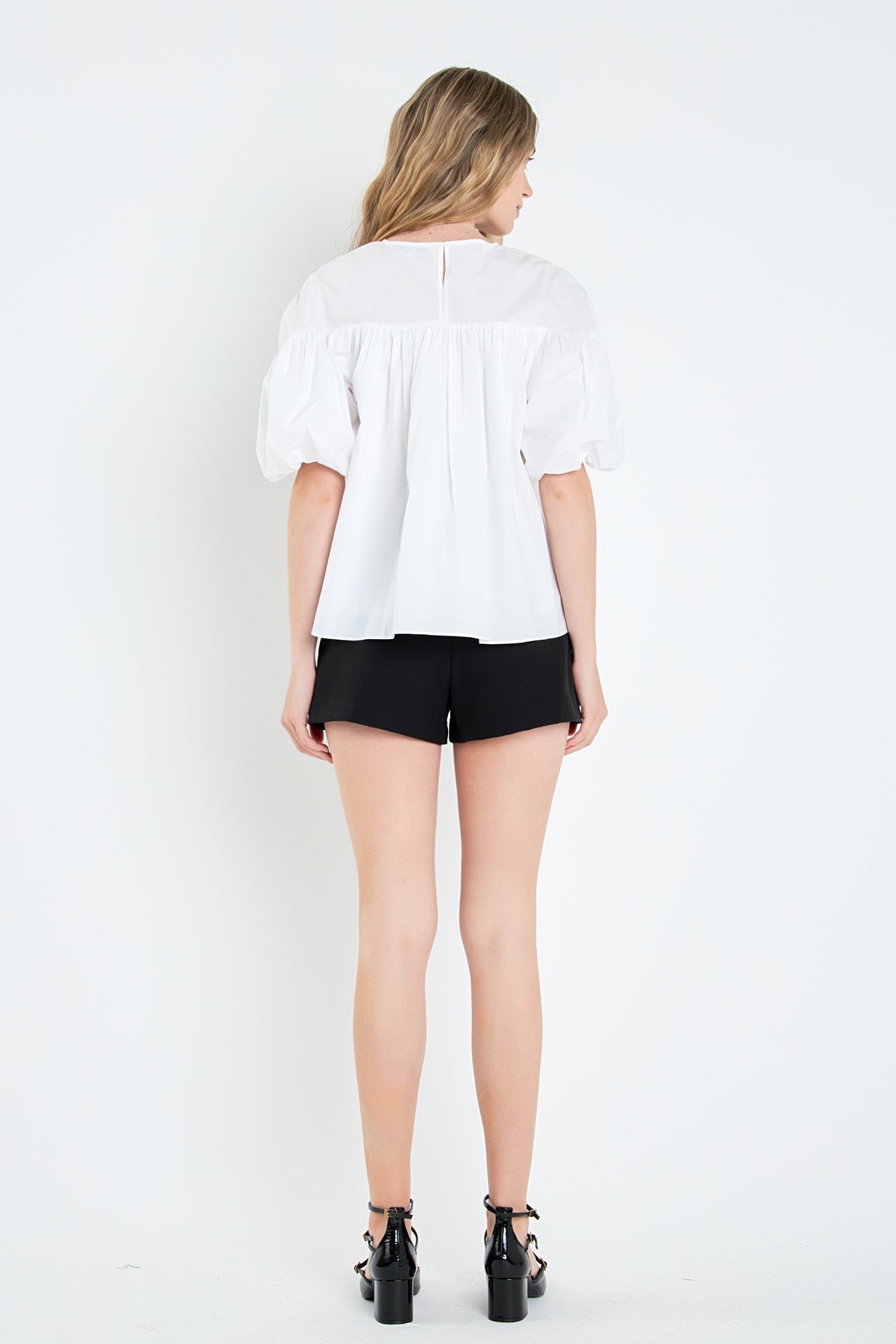 ENGLISH FACTORY - Dropped Shoulder Puff Sleeve Top - TOPS available at Objectrare