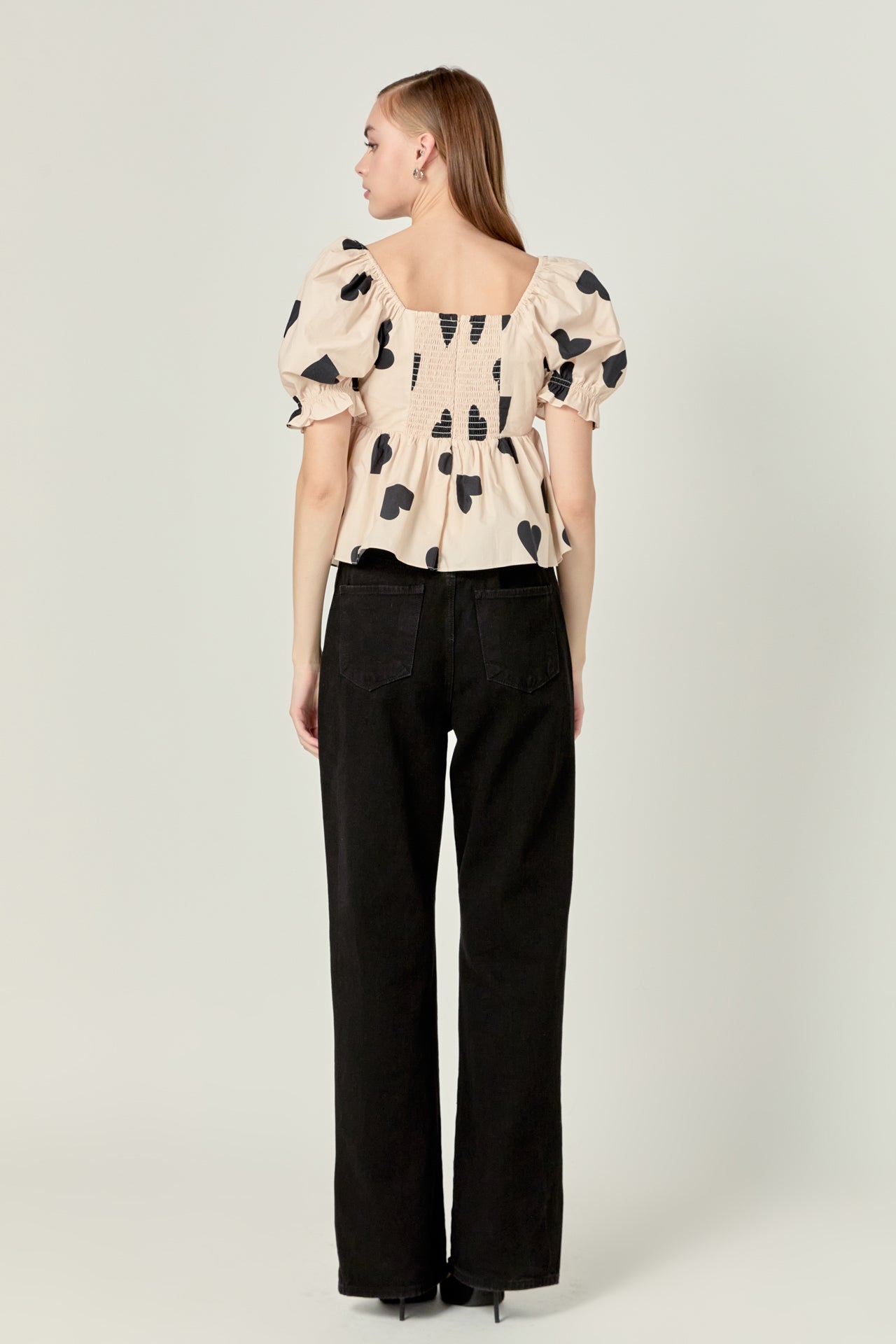 ENGLISH FACTORY - Heart Shape Puff Sleeve Top - TOPS available at Objectrare