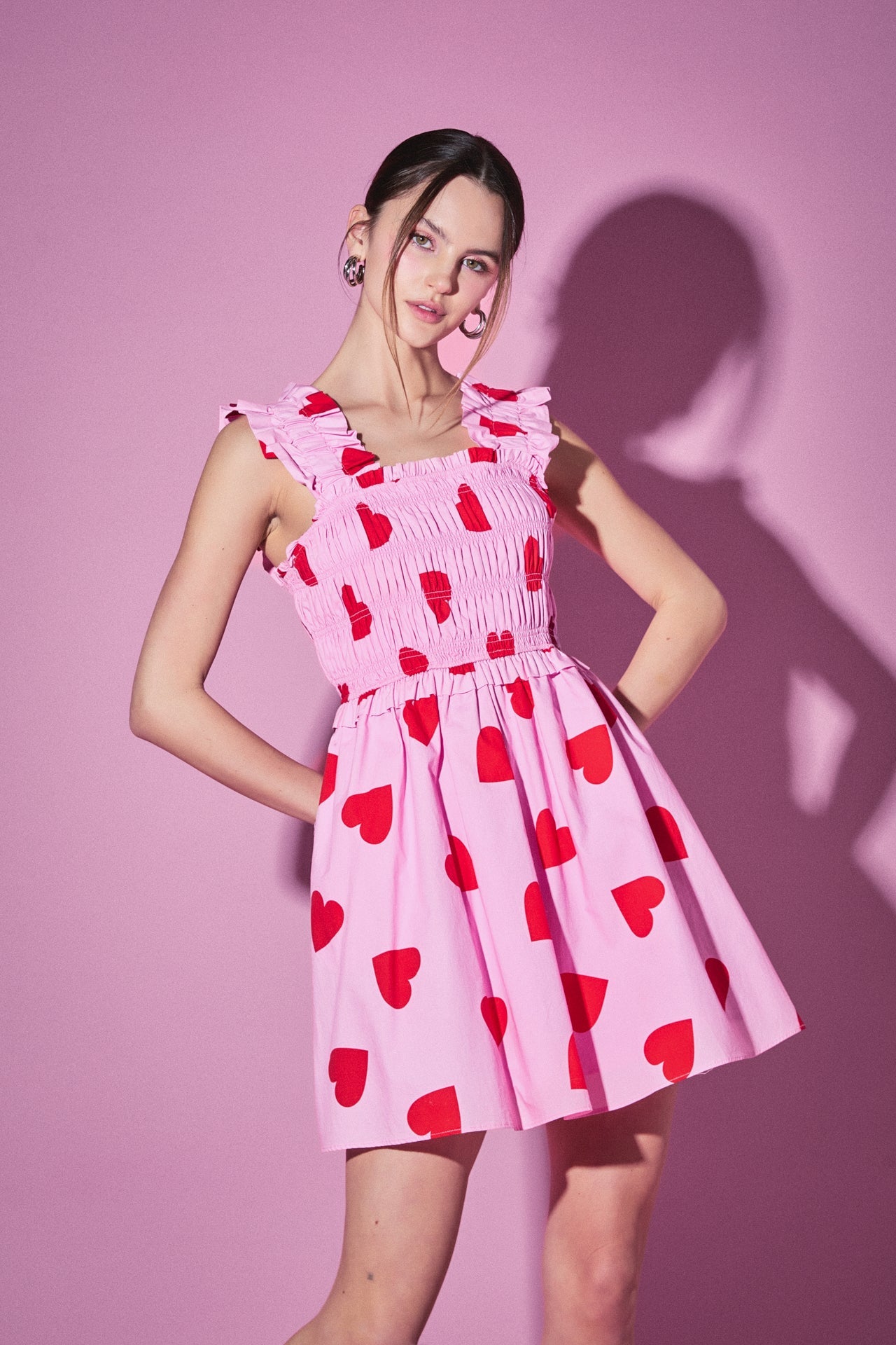 ENGLISH FACTORY - Heart Shape Smocked Mini Dress - DRESSES available at Objectrare