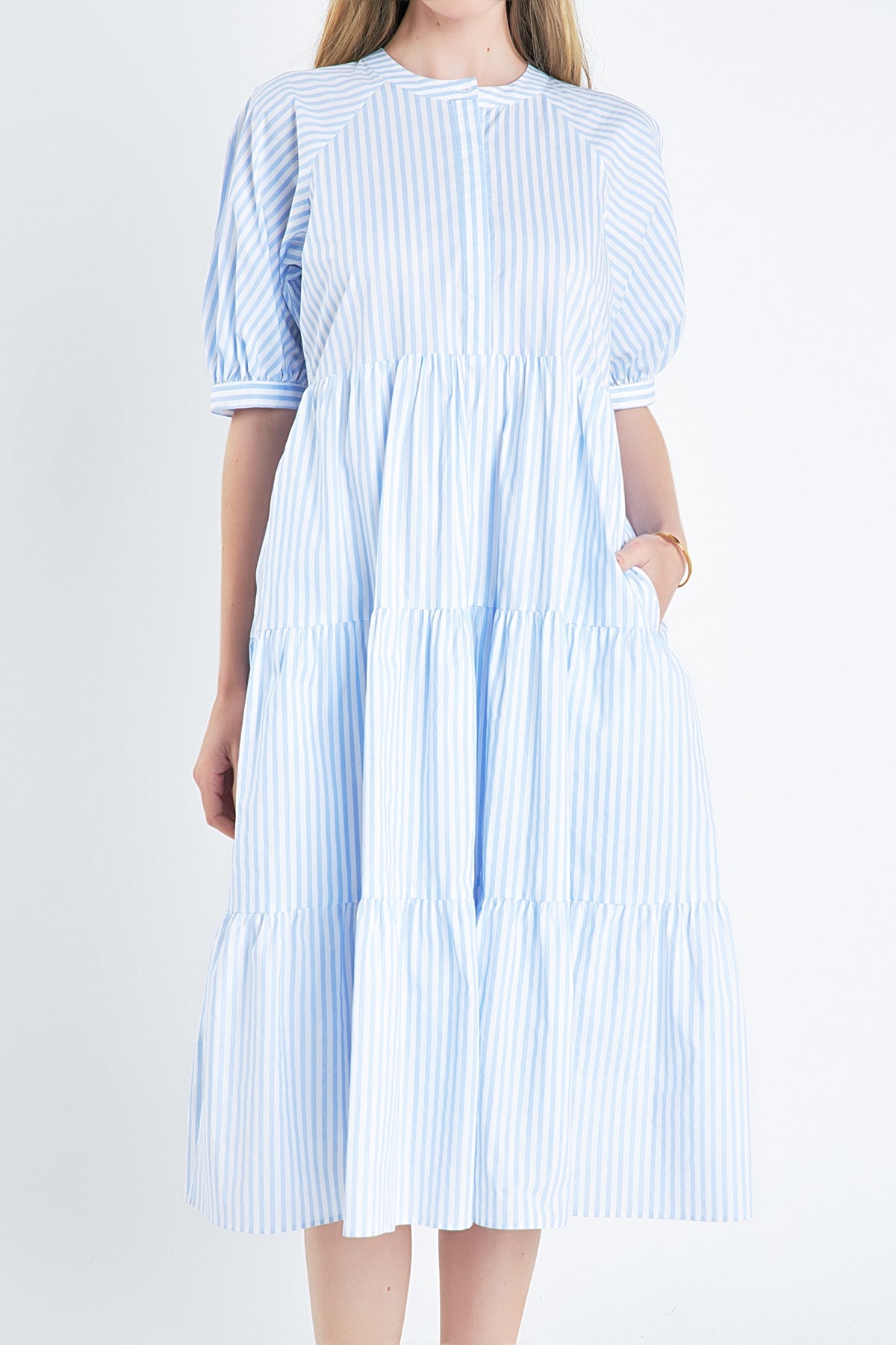 ENGLISH FACTORY - Striped Midi Dress - DRESSES available at Objectrare