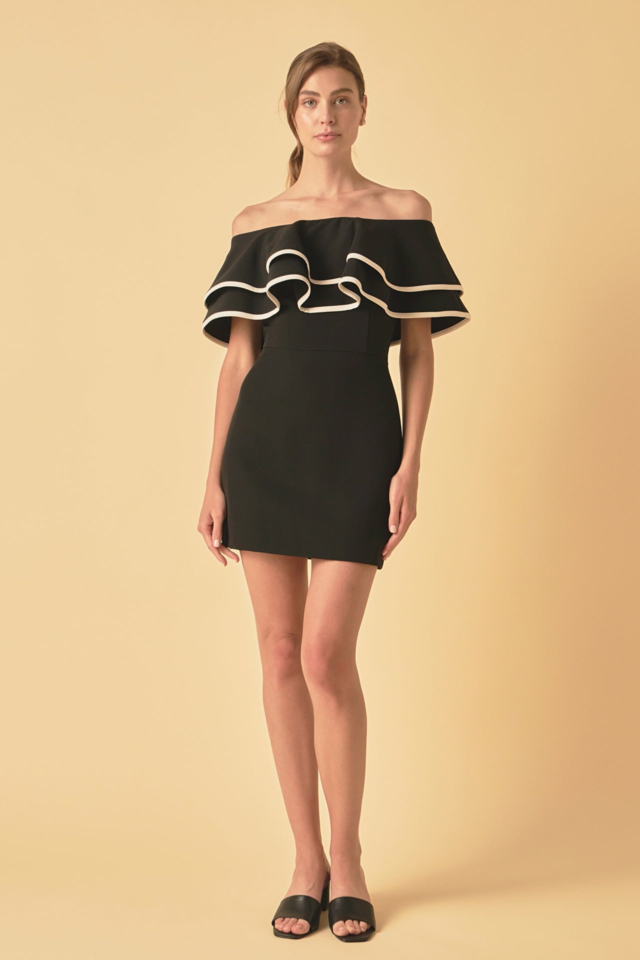 ENDLESS ROSE - Off-The-Shoulder Ruffle Mini Dress - DRESSES available at Objectrare
