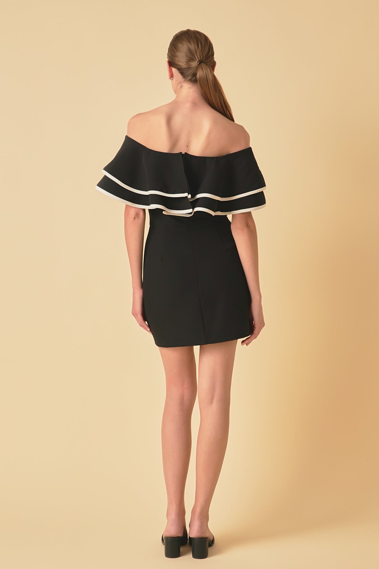 ENDLESS ROSE - Off-The-Shoulder Ruffle Mini Dress - DRESSES available at Objectrare