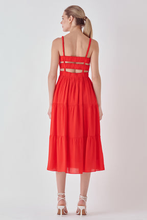 ENDLESS ROSE - Cut out Elastic Strap with Midi Dress - DRESSES available at Objectrare