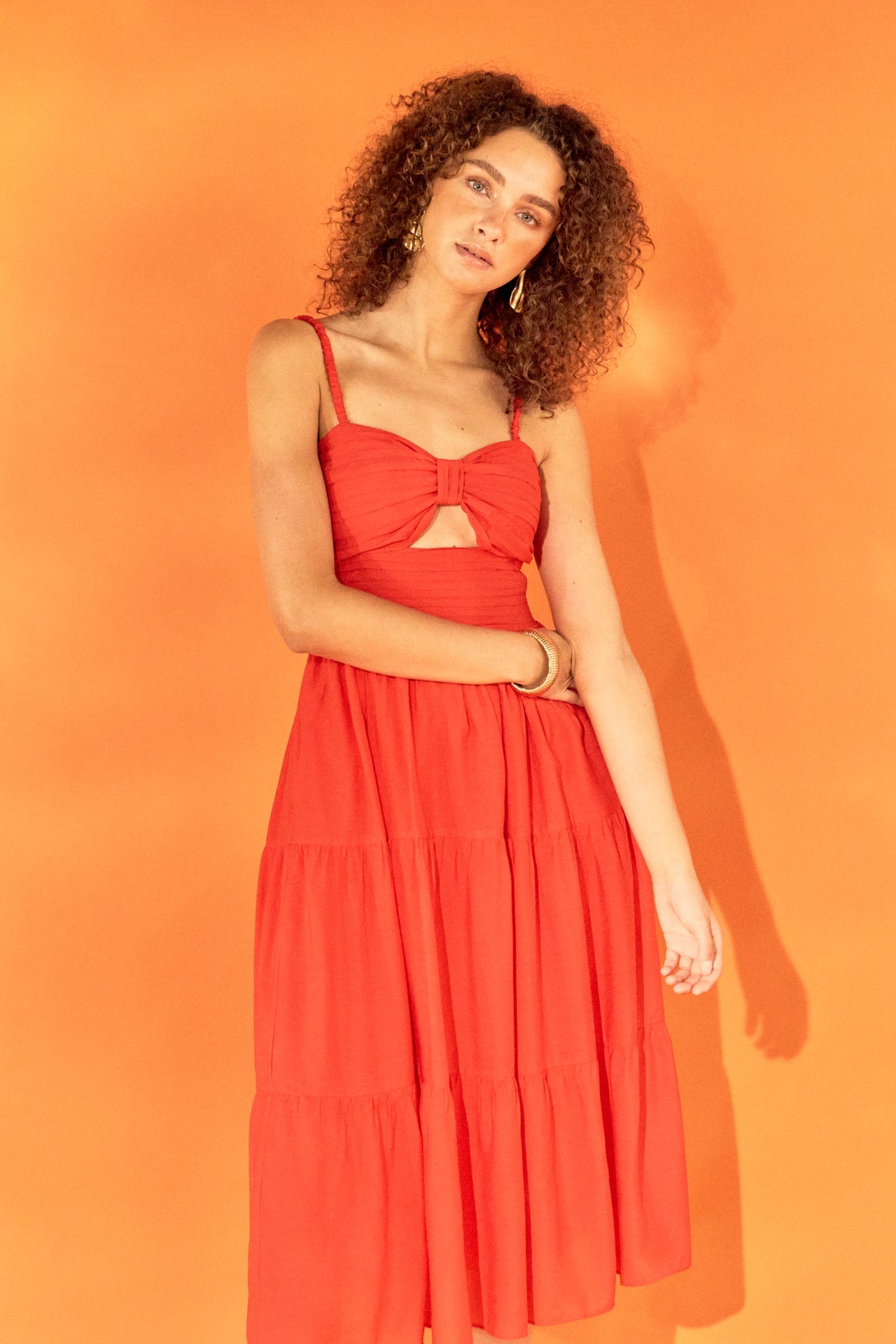 ENDLESS ROSE - Cut out Elastic Strap with Midi Dress - DRESSES available at Objectrare