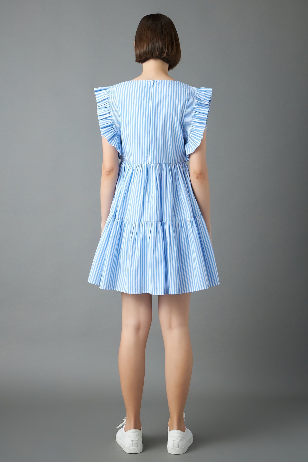 ENGLISH FACTORY - Stripe Square Neckline Mini Dress - DRESSES available at Objectrare