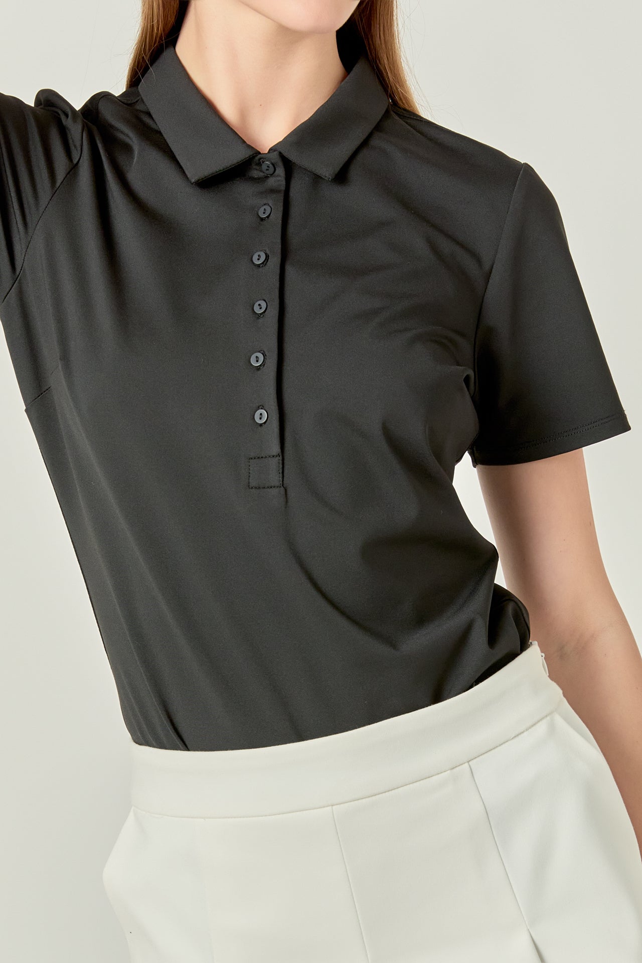 ENGLISH FACTORY - Sportswear Short Sleeve Stretched Top - T-SHIRTS available at Objectrare