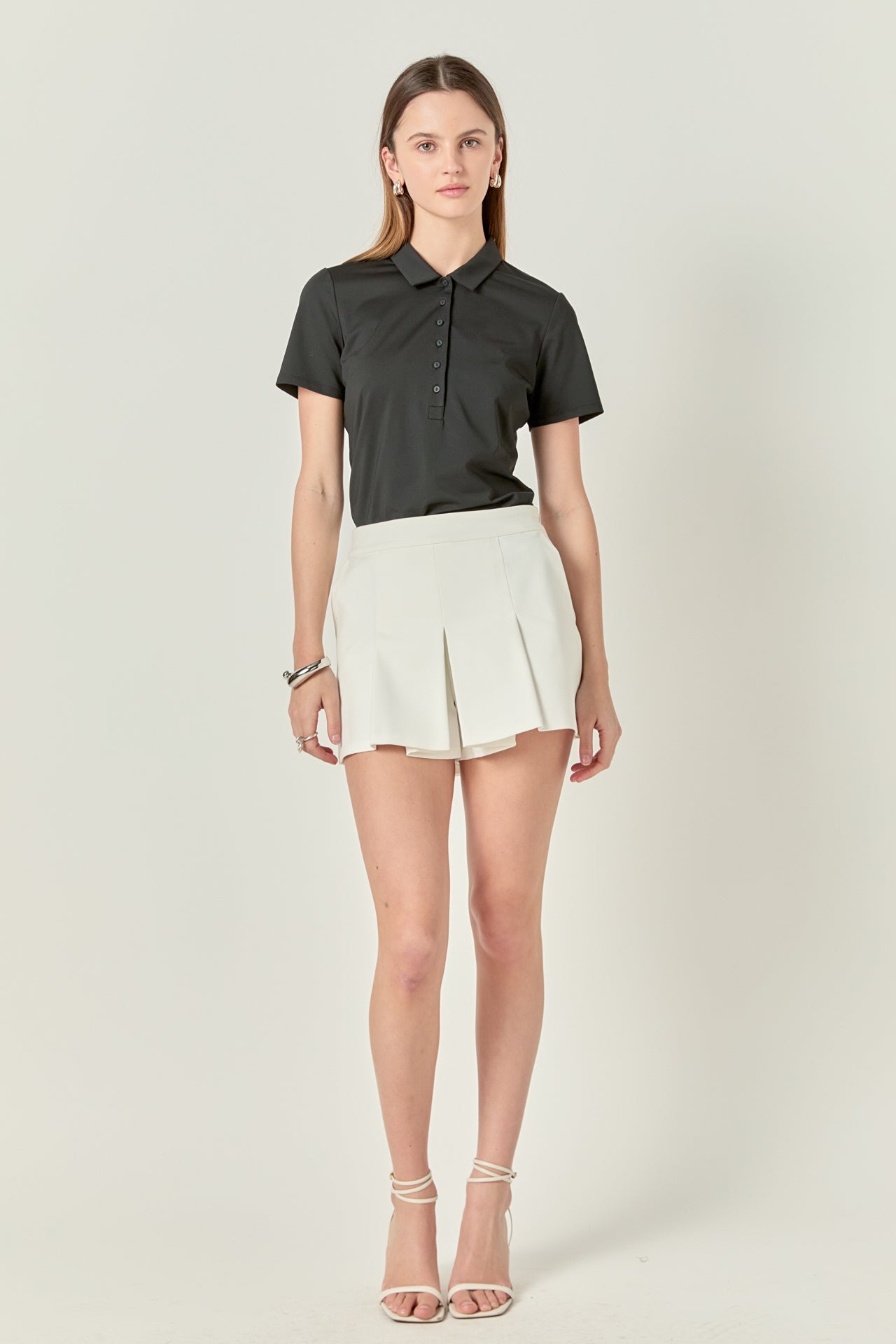 ENGLISH FACTORY - Sportswear Short Sleeve Stretched Top - T-SHIRTS available at Objectrare