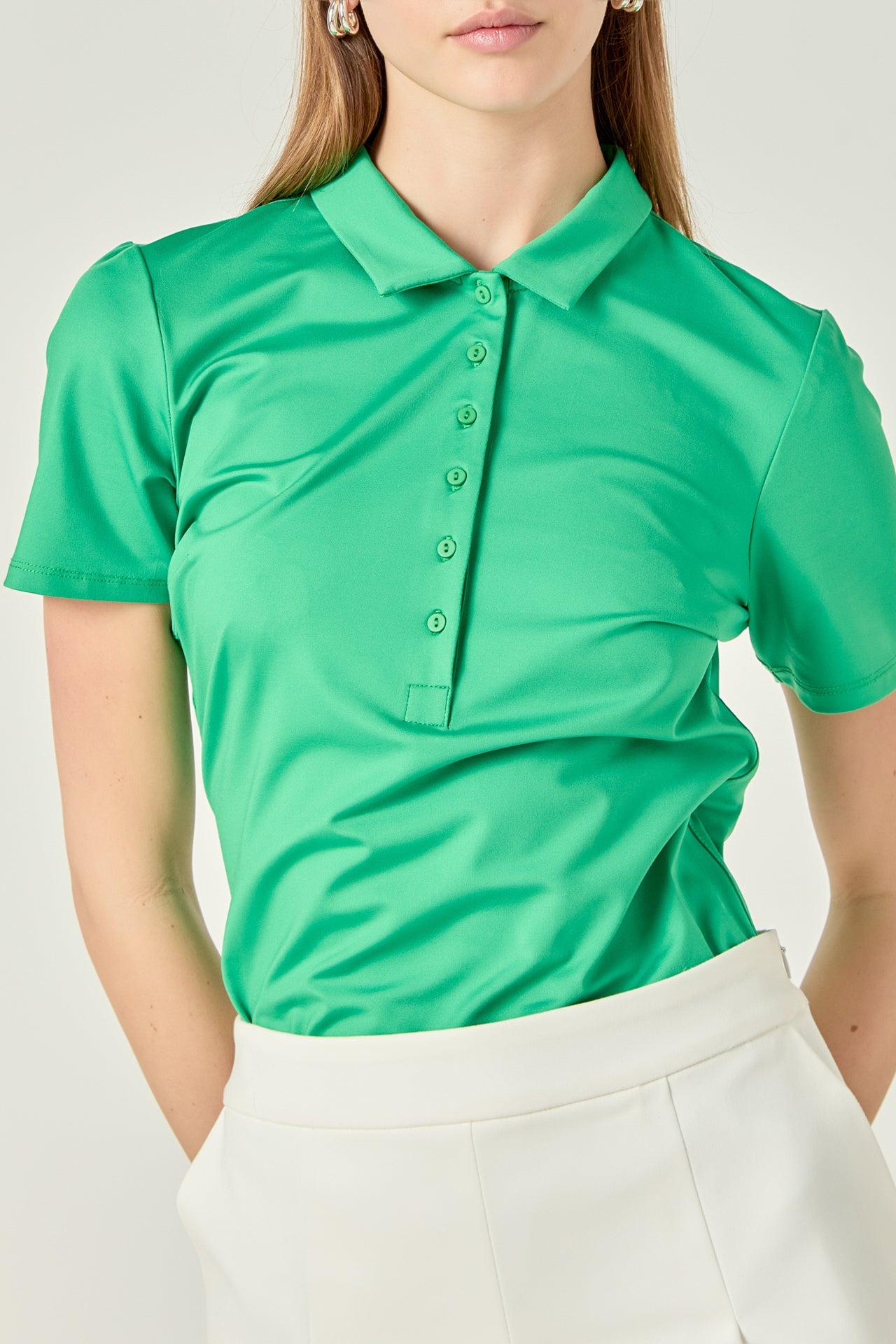 ENGLISH FACTORY - Sportswear Short Sleeve Stretched Top - T-SHIRTS available at Objectrare