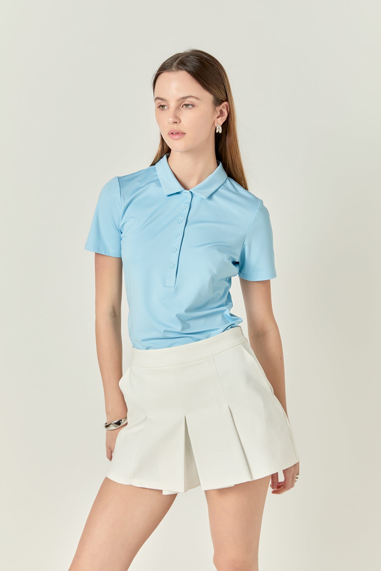 ENGLISH FACTORY - Sportswear Short Sleeve Stretched Top - T-SHIRTS available at Objectrare