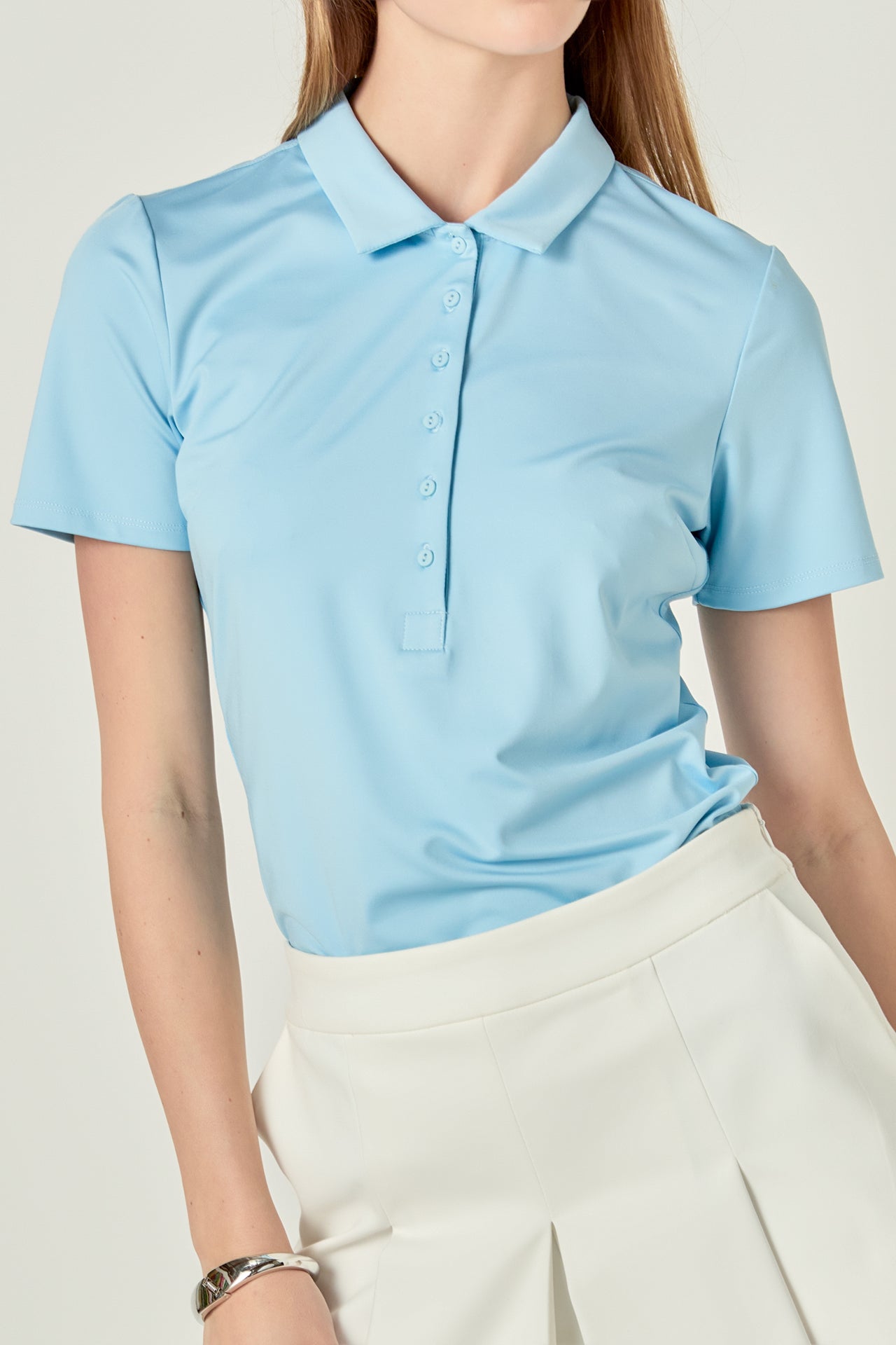 ENGLISH FACTORY - Sportswear Short Sleeve Stretched Top - T-SHIRTS available at Objectrare