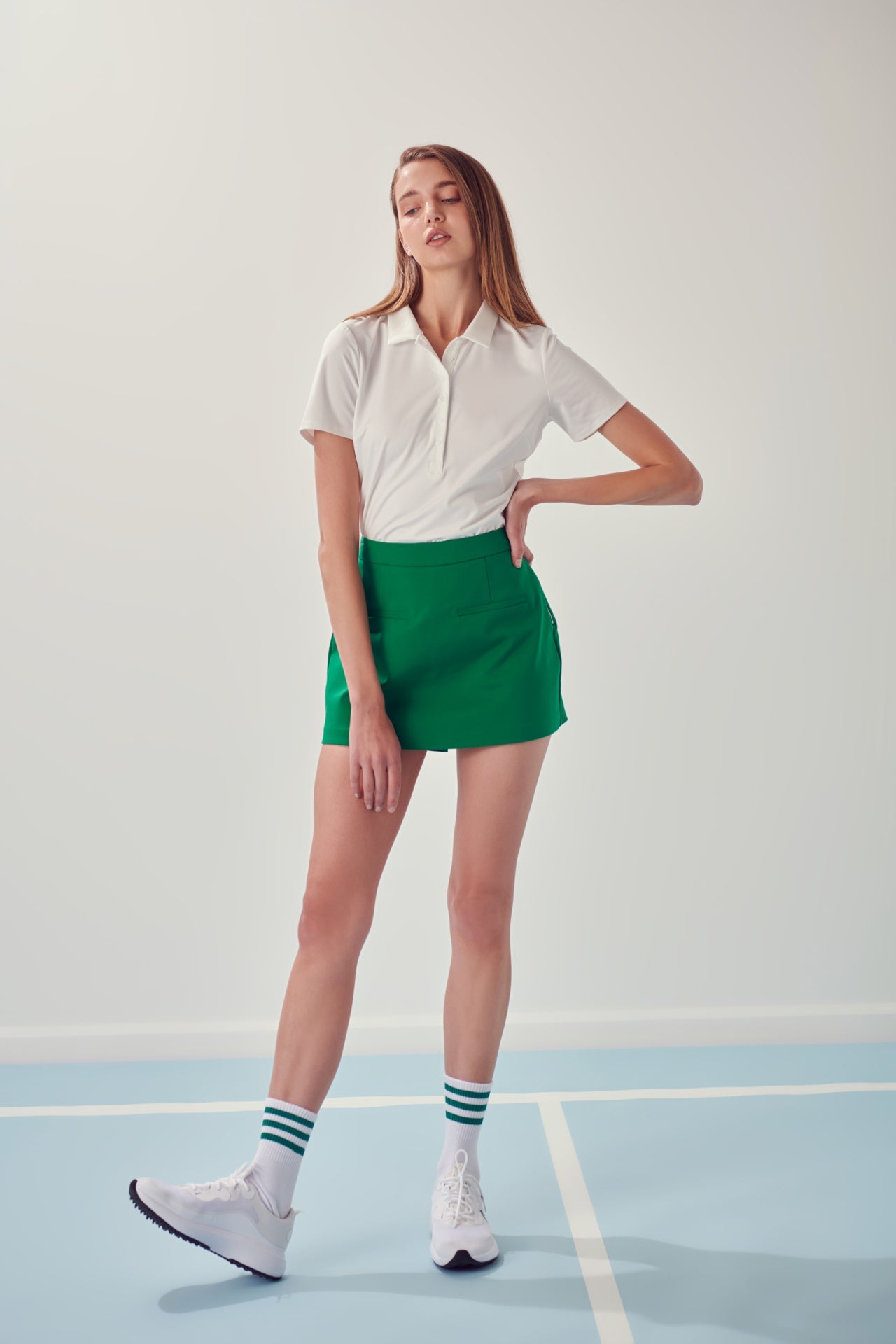 ENGLISH FACTORY - Sportswear Short Sleeve Stretched Top - T-SHIRTS available at Objectrare