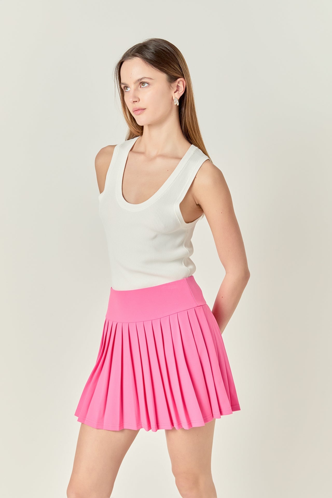 ENGLISH FACTORY - Sportswear Pleated Stretched Skort - SKORTS available at Objectrare