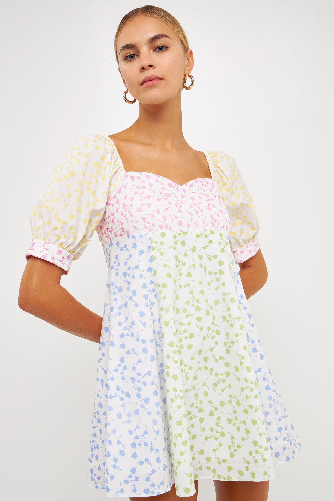 ENGLISH FACTORY - Multi Floral Print Mini Dress - DRESSES available at Objectrare