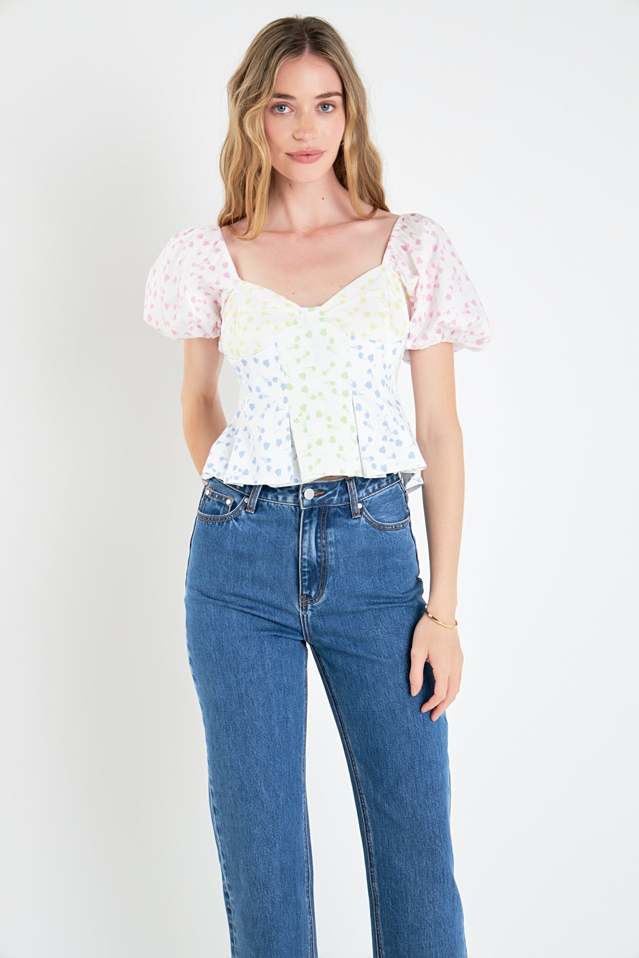 ENGLISH FACTORY - Multi Floral Print Top - TOPS available at Objectrare