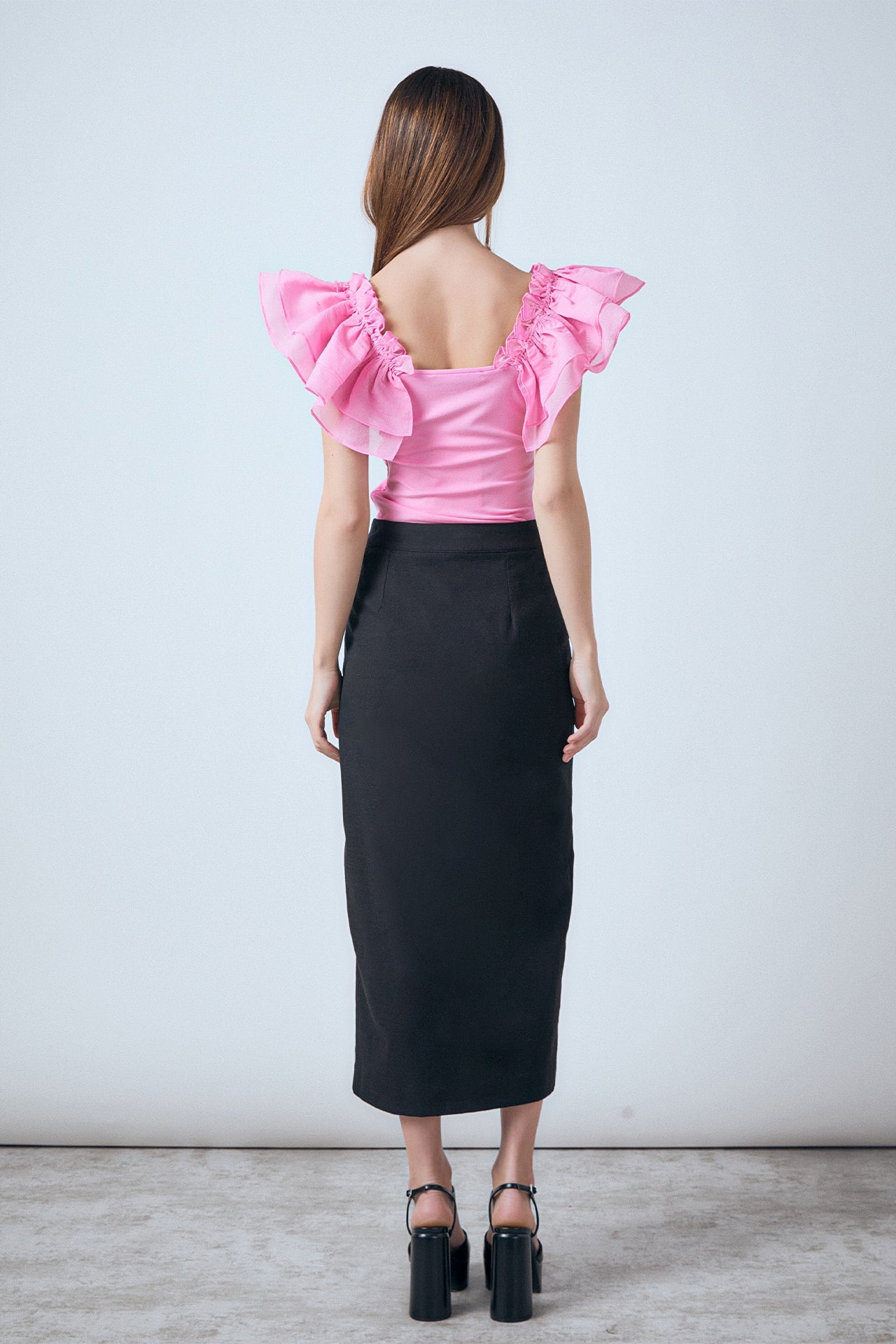 ENDLESS ROSE - Organza Ruffle with Knit Top - TOPS available at Objectrare