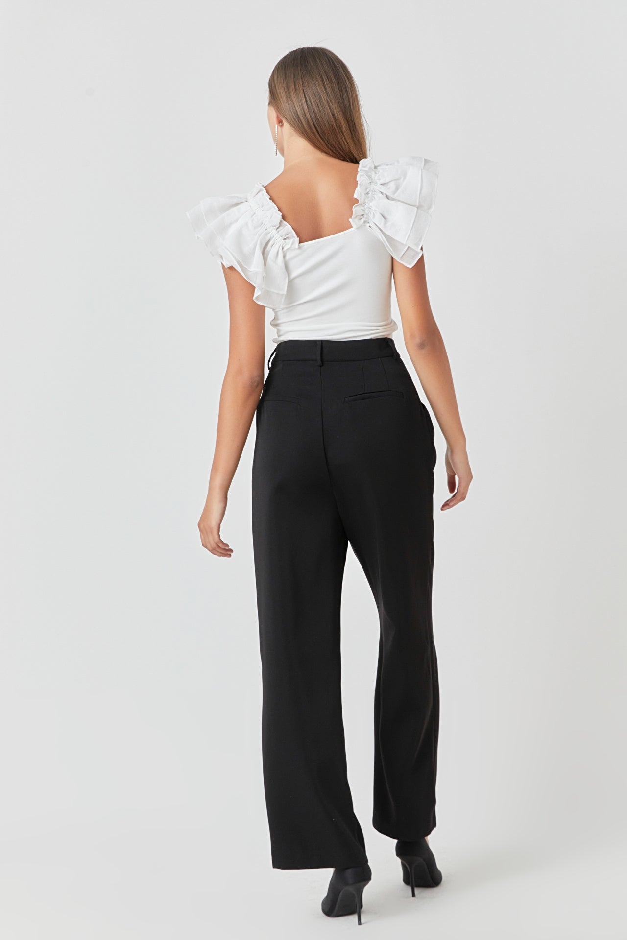 ENDLESS ROSE - Organza Ruffle with Knit Top - TOPS available at Objectrare