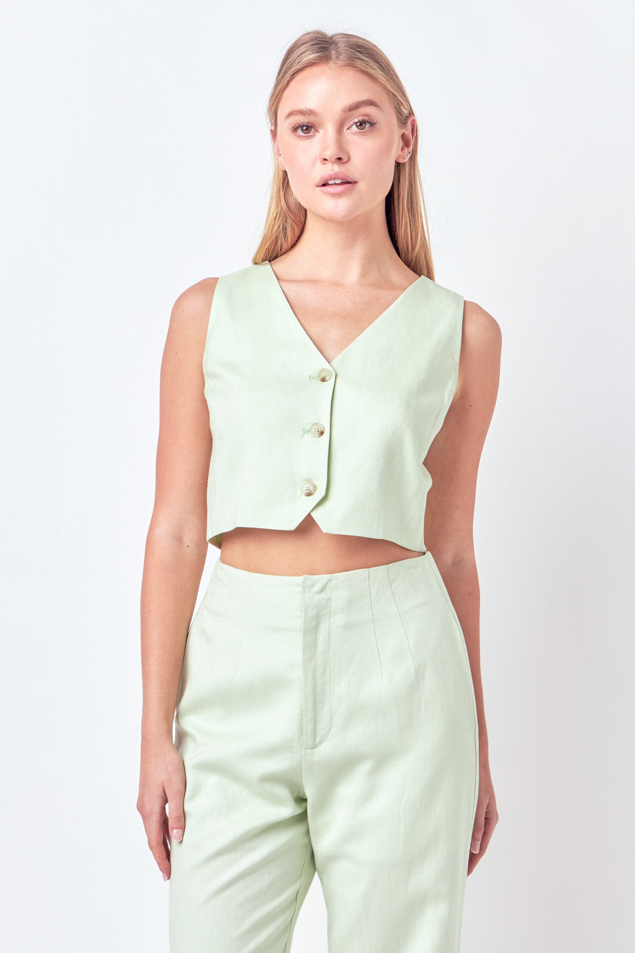 ENGLISH FACTORY - Linen Blend Vest - TOPS available at Objectrare