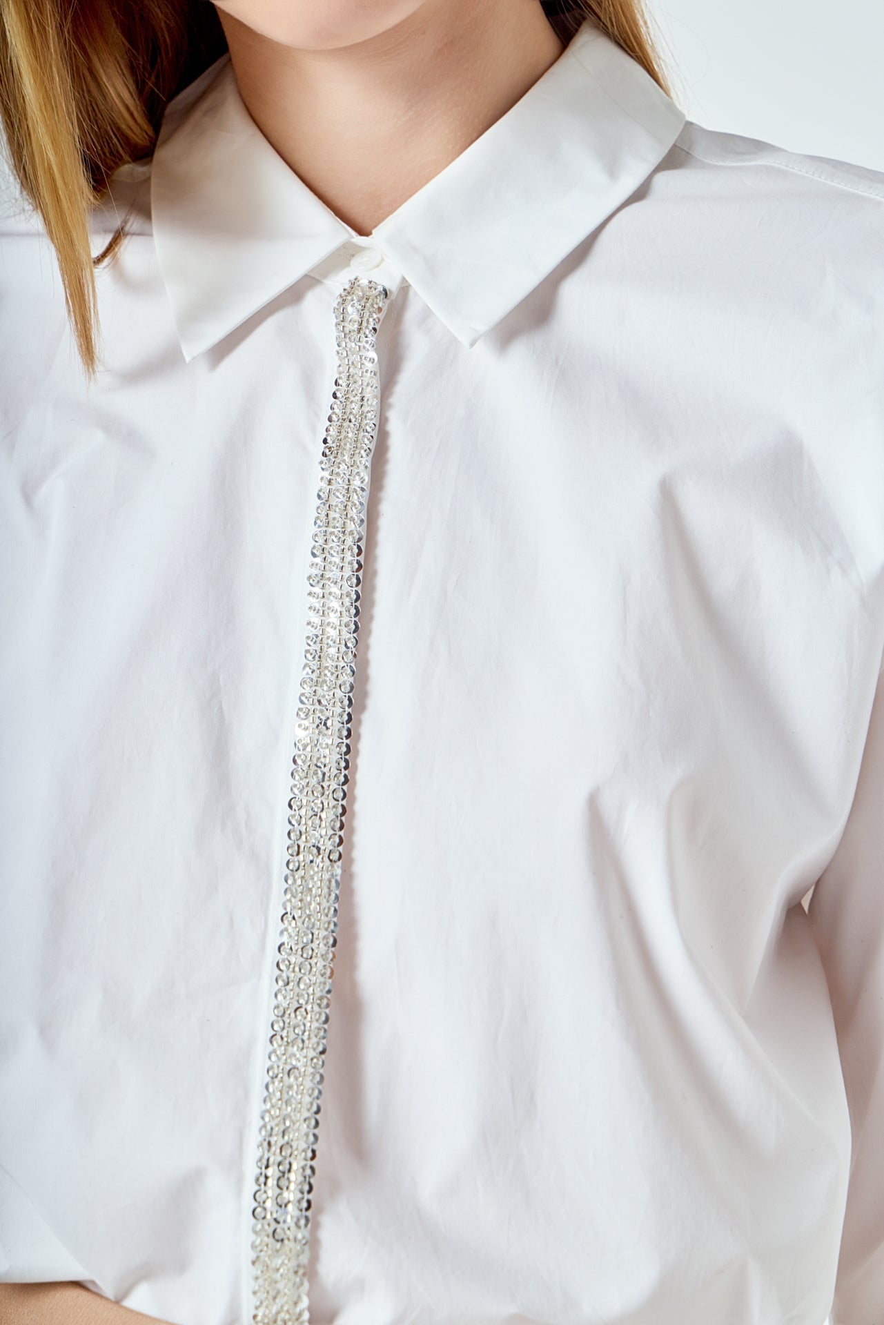ENDLESS ROSE - Sequin Placket Button-Up Shirt - SHIRTS & BLOUSES available at Objectrare