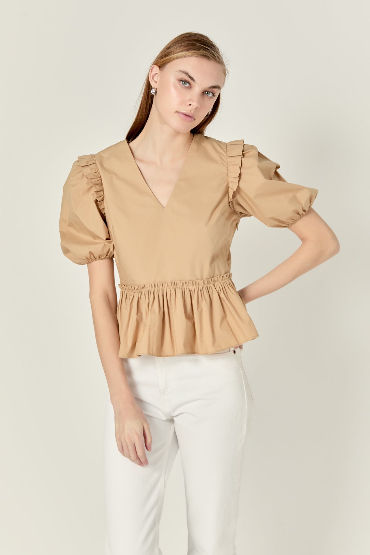 ENGLISH FACTORY - Eyelet Mixed Media Knit Top - TOPS available at Objectrare
